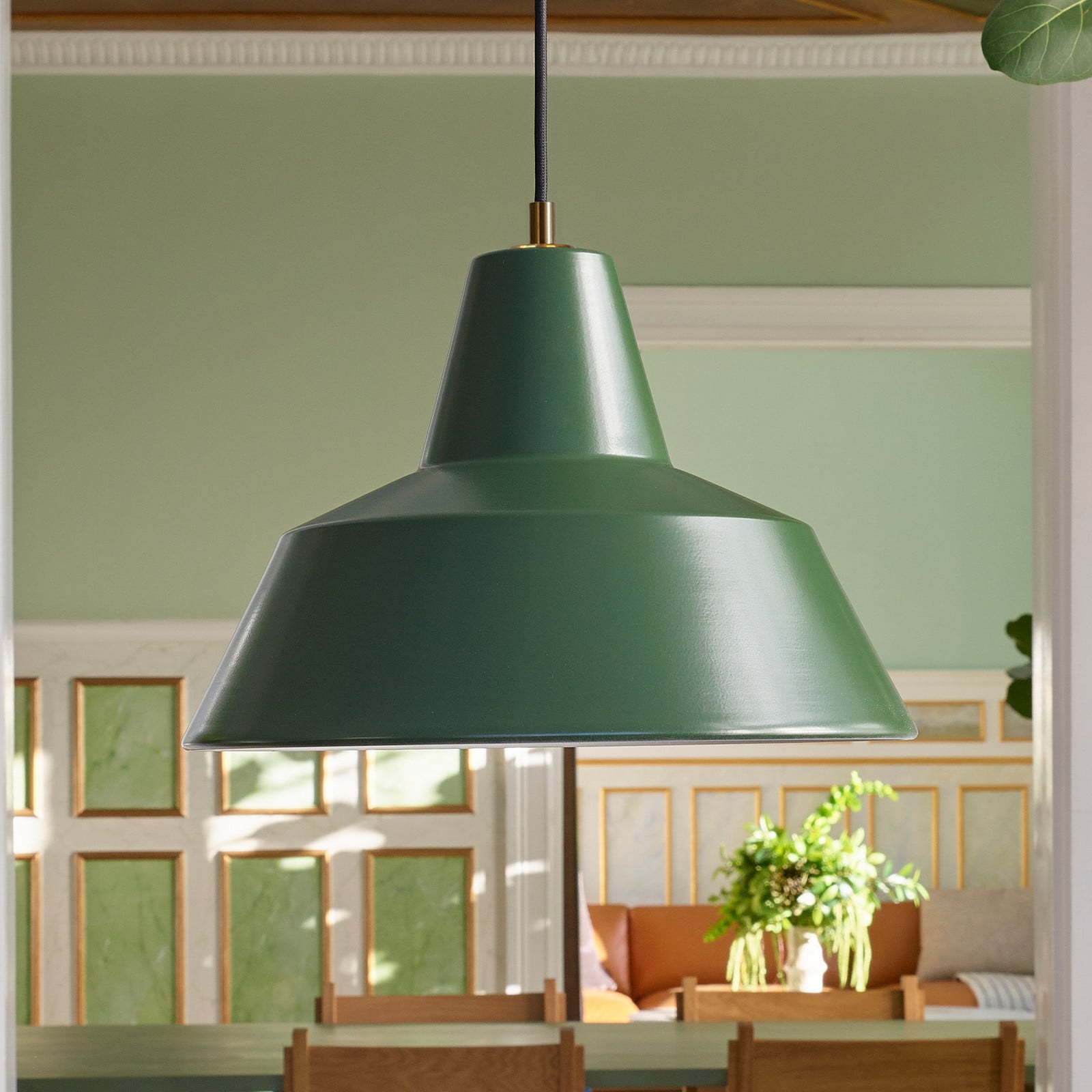 Suspension Workshop W3, verte, en aluminium, E27 - Made By Hand