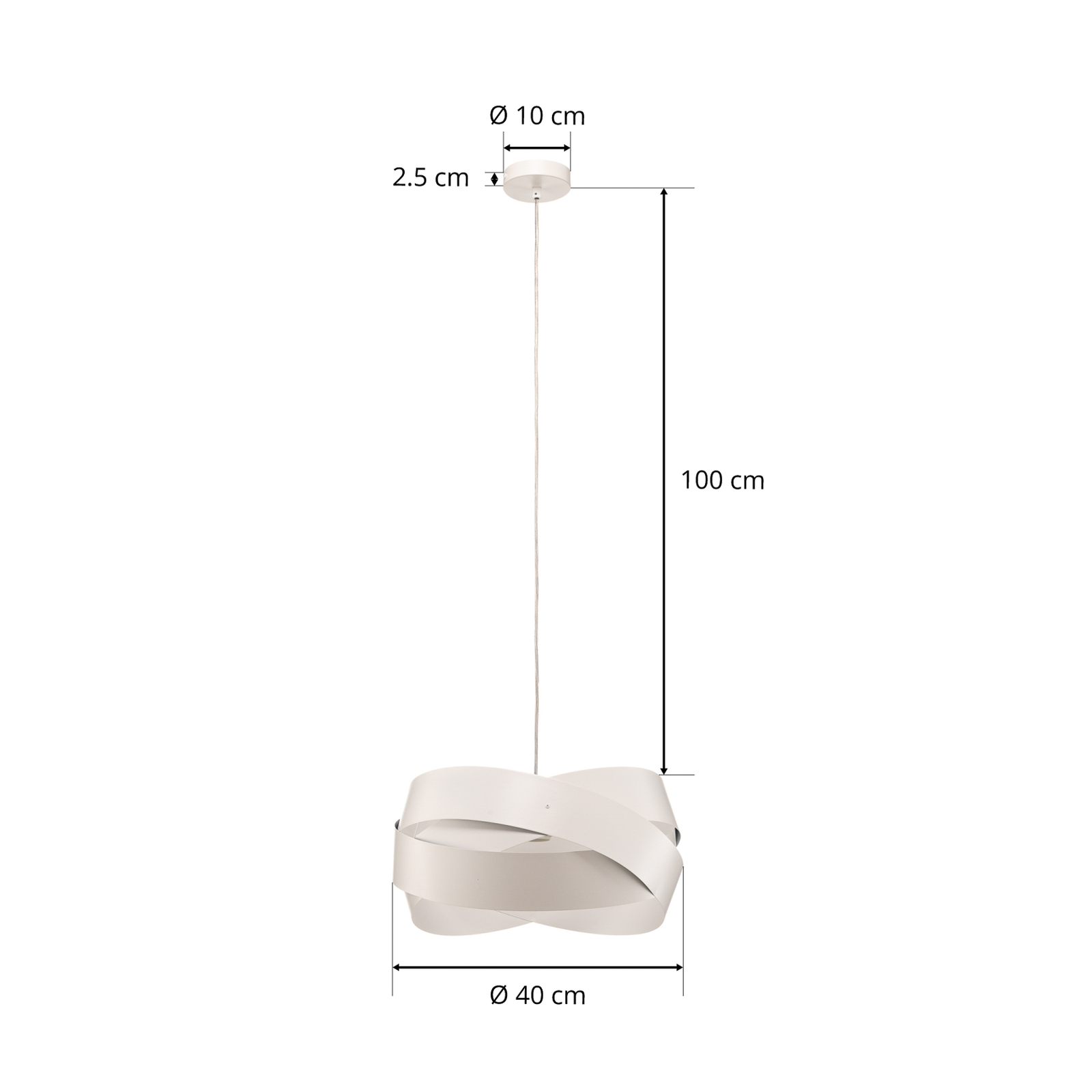 Tornado függő lámpa Ø 40 cm fehér