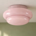 Lampa sufitowa Lucande Leilani, Ø 35 cm, różowa, E27, szkło
