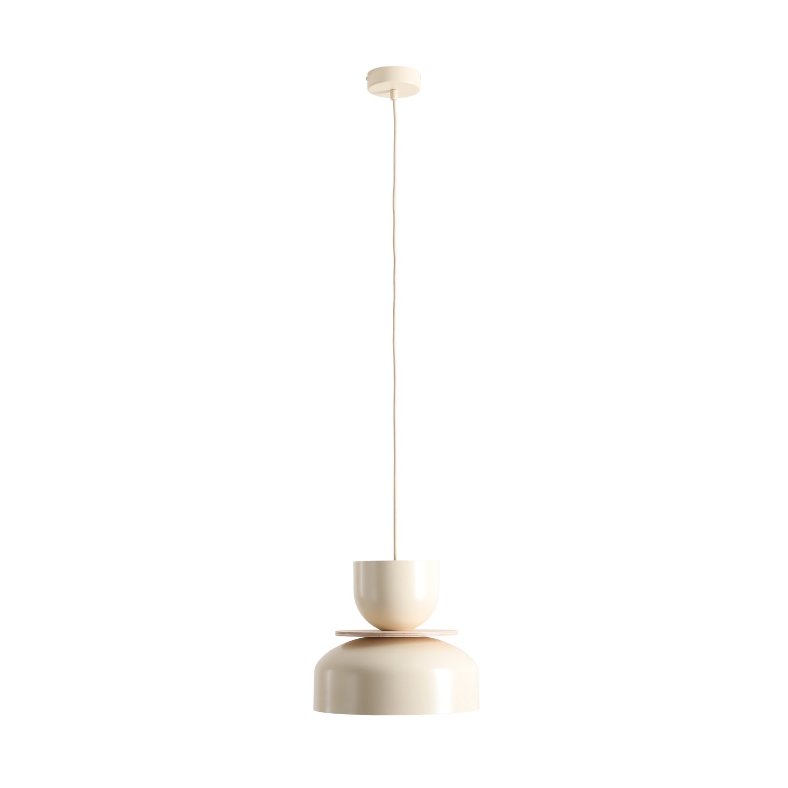 Uto pendant light, cream, cream-coloured suspension system