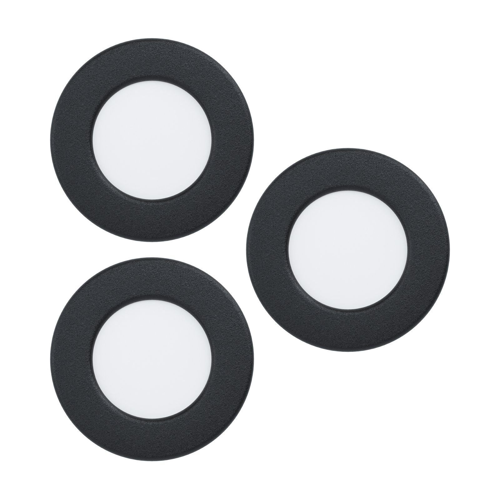 EGLO connect lámpara empotrable LED Fueva 6-Z, negro, juego de 3