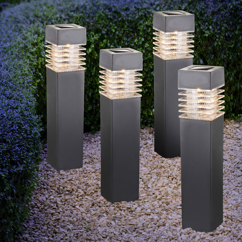 Aurinkok. LED-maapiikkivalo 33269-4, 4 kpl harmaa