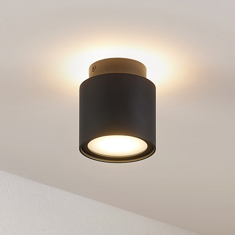 Arcchio Walisa LED-Deckenlampe, Milchglas, schwarz