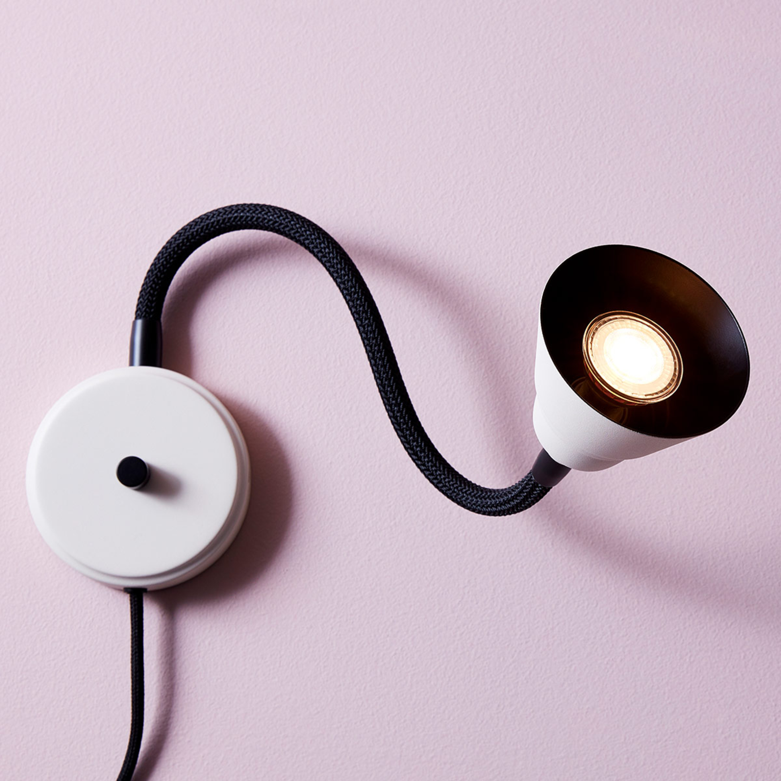 BELID Relief LED wall light with a dimmer, white, for Living / Dining Room, metal, GU10, 10 W, energy efficiency: A+, W: 10 cm, H: 25 cm