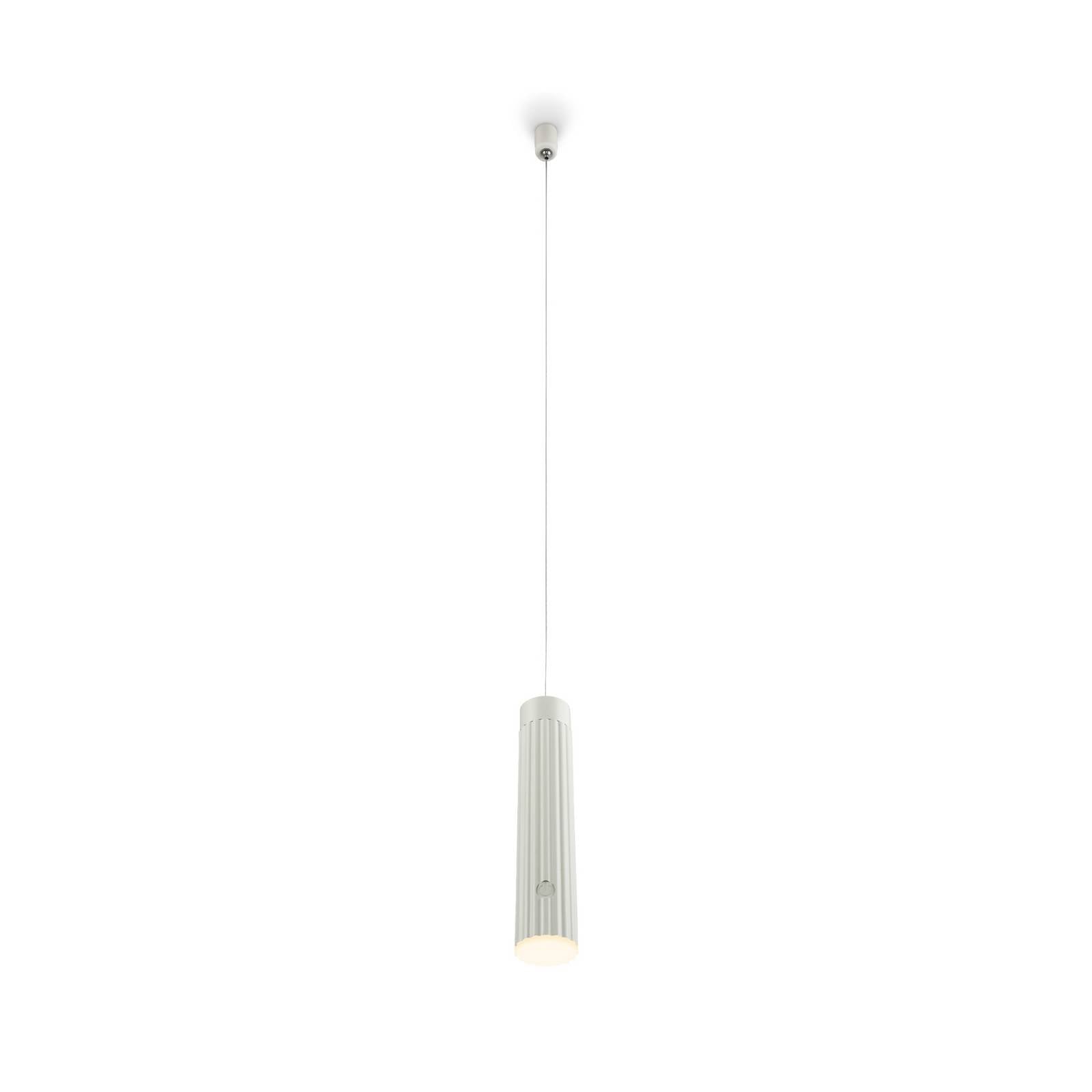 LED-Akku-Pendelleuchte Hang, weiß, Kunststoff, dimmbar