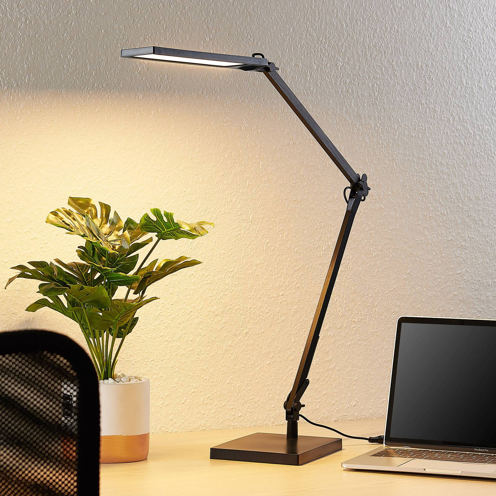Фото - Настільна лампа Lindby Antisa lampka biurkowa LED CCT ściemniacz 