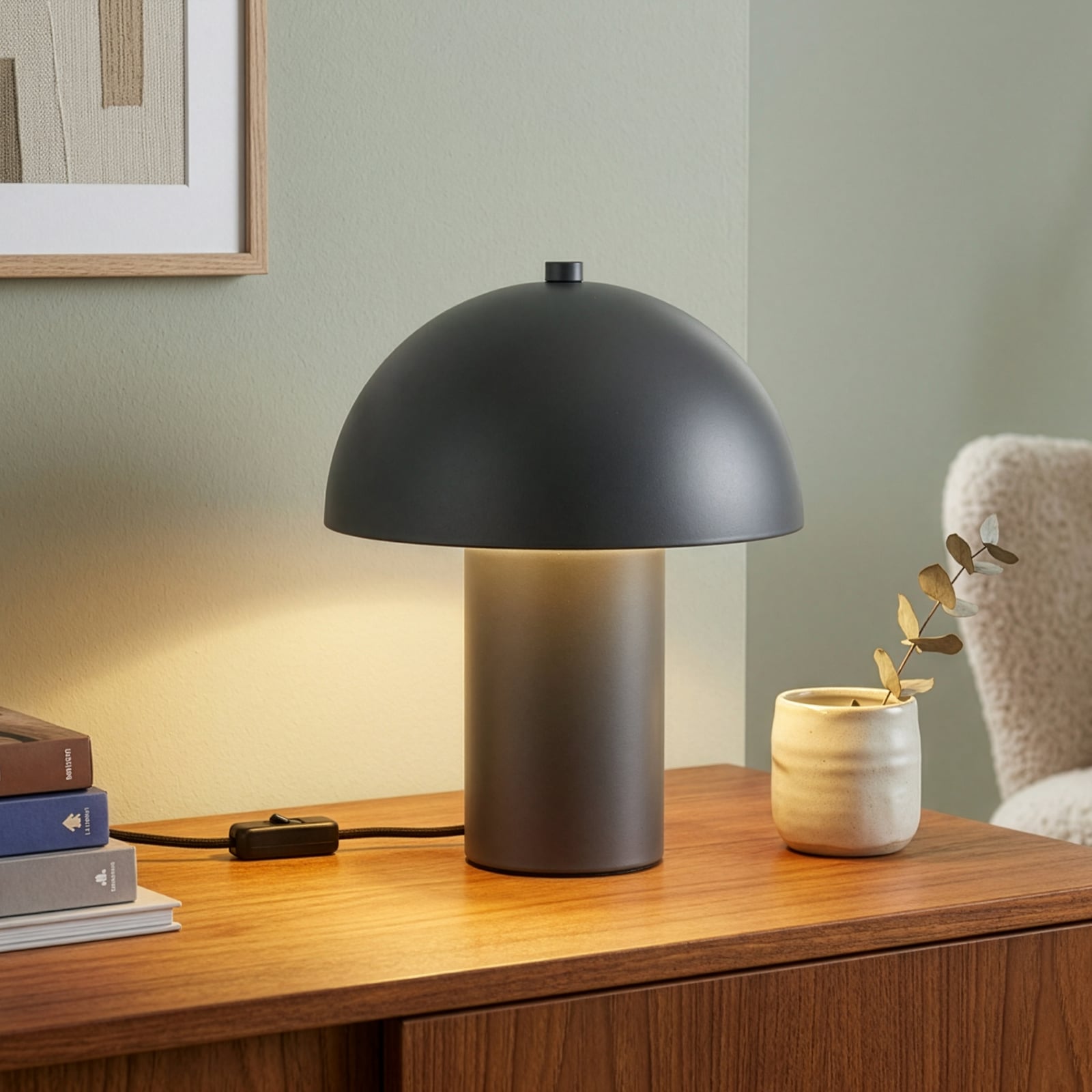 Bordlampe Enya, antrasitt, metall, høyde 25,5 cm, E14 Bordlampe Enya, antrasitt, metall, høyde 25,5 cm, E14