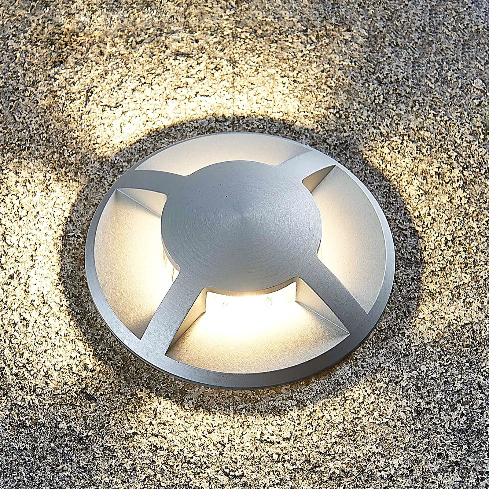 Lucande Nedfelt lampe Edwina i aluminium - Aluminium / gr? / sink
