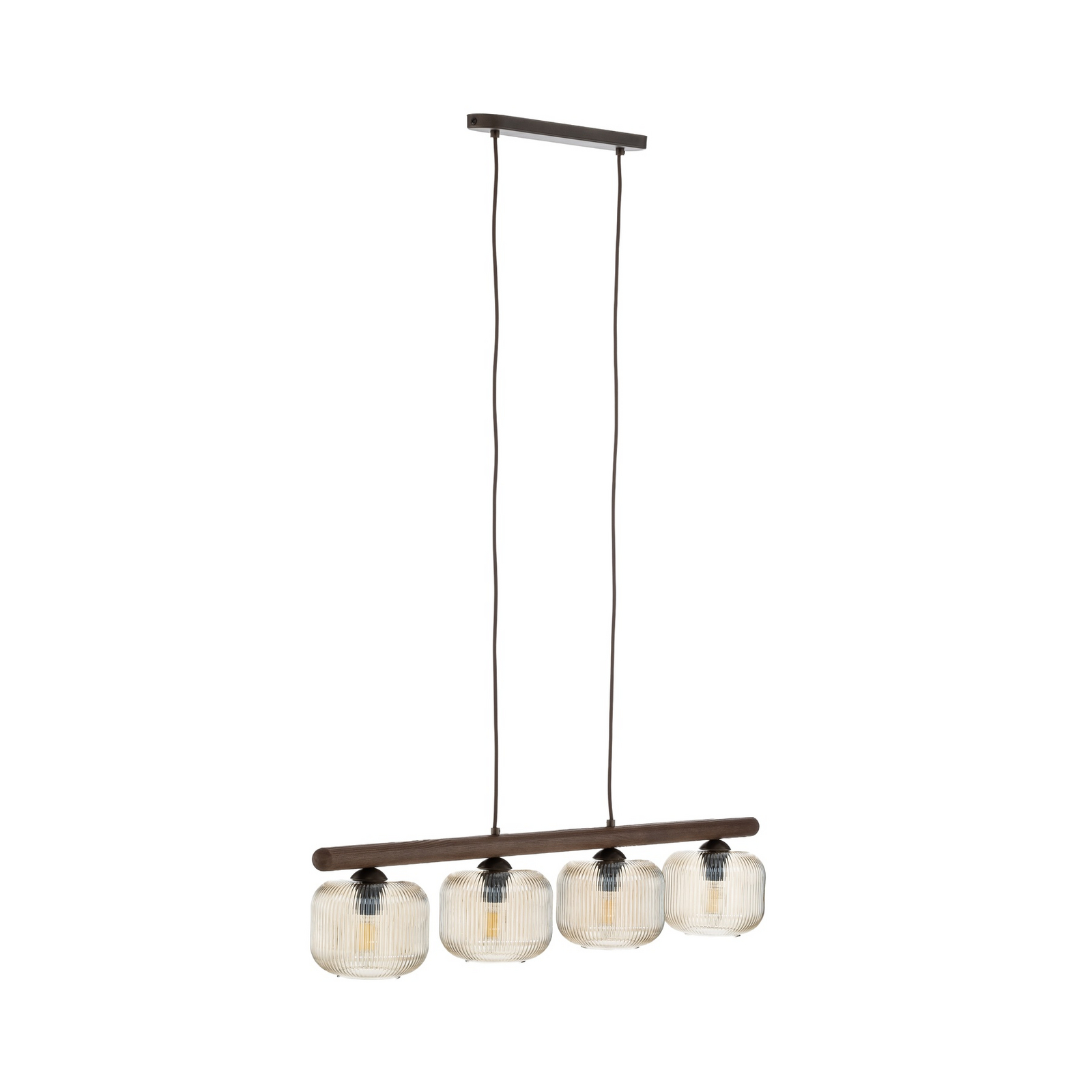Suspension Salvia, marron/cognac, verre, longueur 95 cm, E14