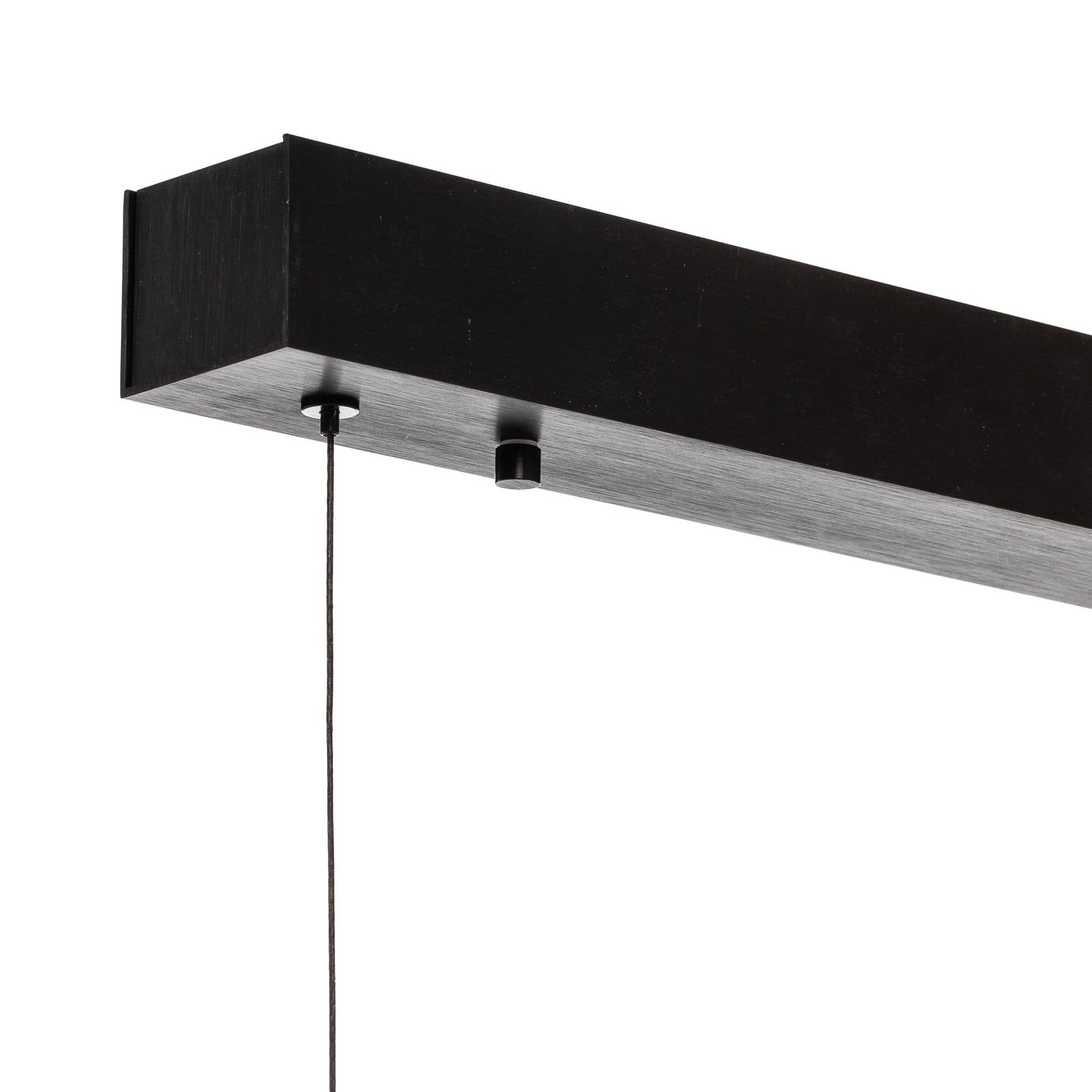 Candeeiro de suspensão Quitani Elis LED carvalho/preto 148 cm