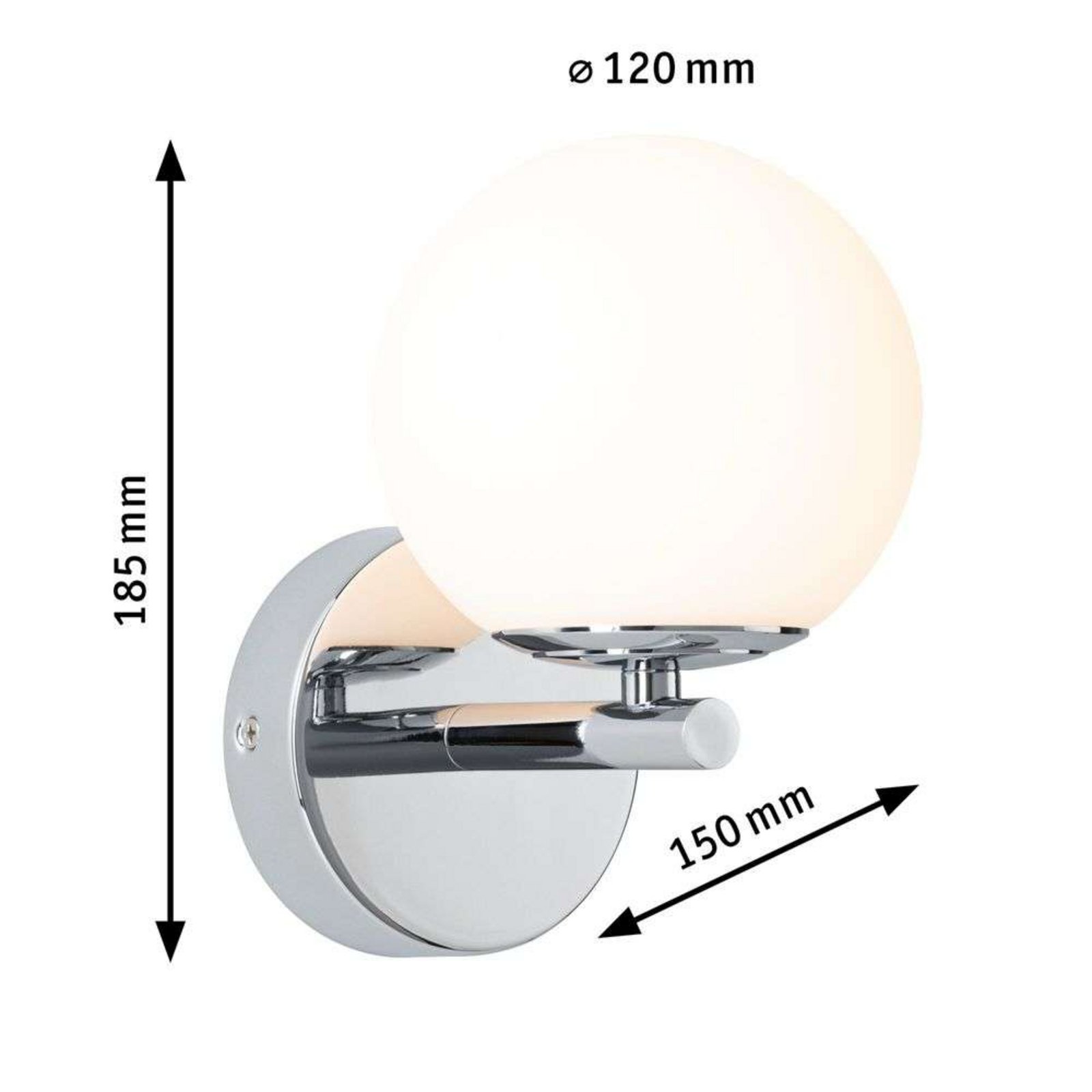 Gove LED Aplică de Perete IP44 3000K 400lm Cromat/Satin - Paulmann