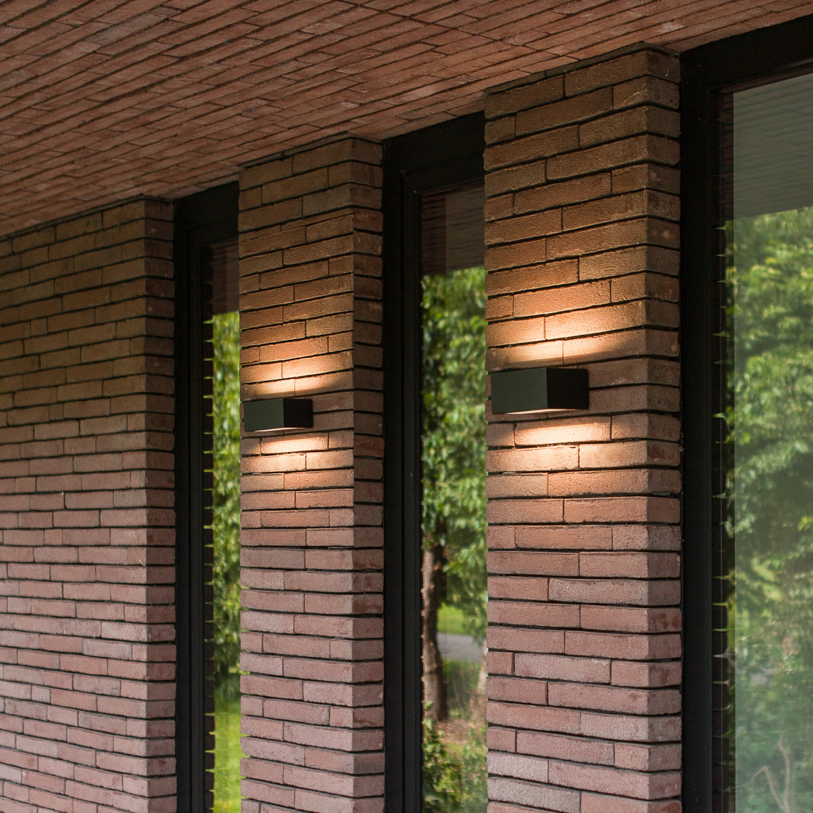 LED-Außenwandleuchte GEMINI, schwarz, 14 cm, IP54, up/down