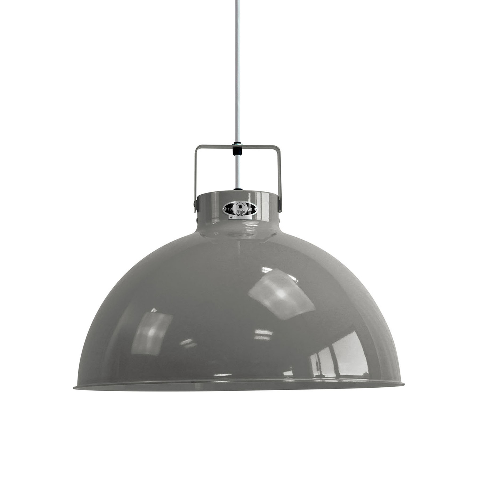 JIELDÉ Jieldé Dante D450 hanging light, grey, Ø 45 cm, for Living / Dining Room, aluminium, E27, 100 W, energy efficiency: A++, H: 33 cm