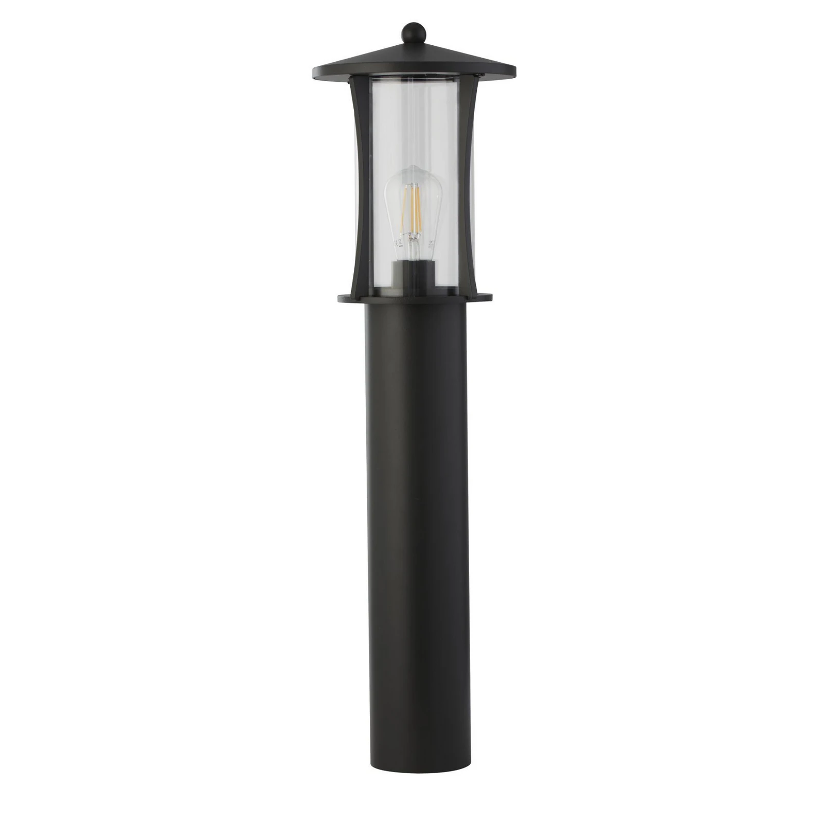 Pagoda pollare, IP44, svart, höjd 73 cm, metall