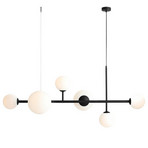 Lampa suspendată Dione, negru, cu 6 becuri - ALDEX