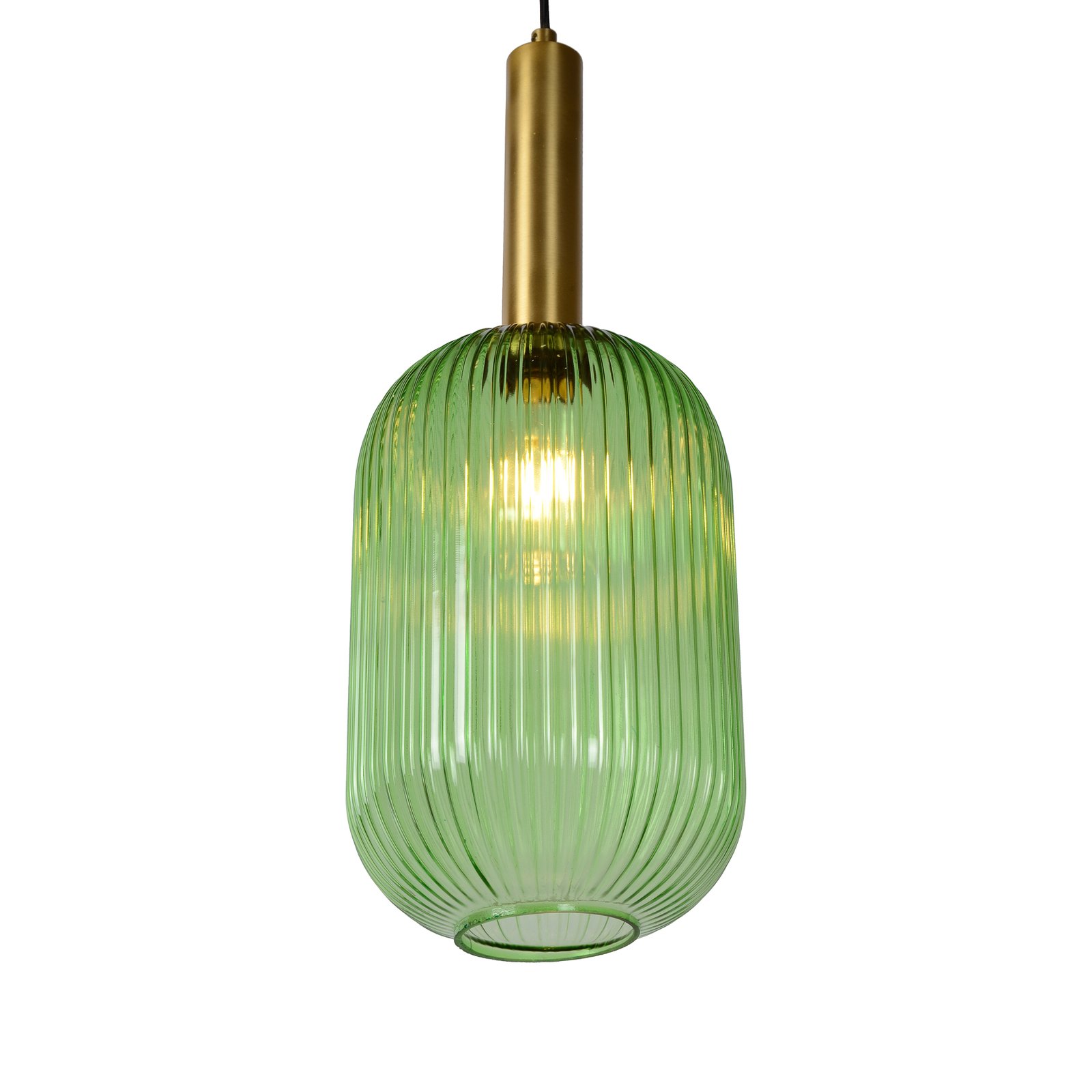 Steklena viseča svetilka Maloto, Ø 20 cm, zelena