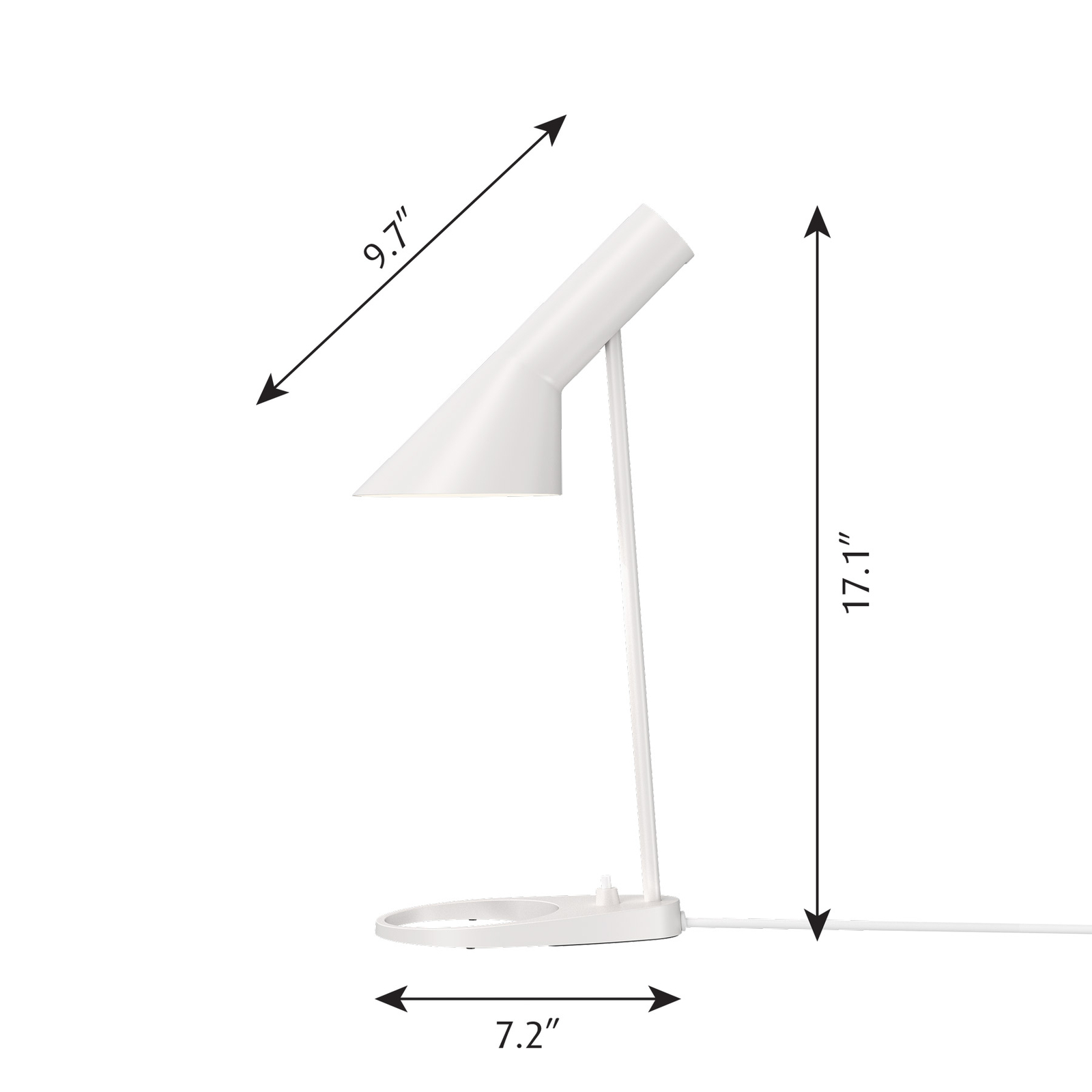 Louis Poulsen AJ Mini asztali lámpa, fehér