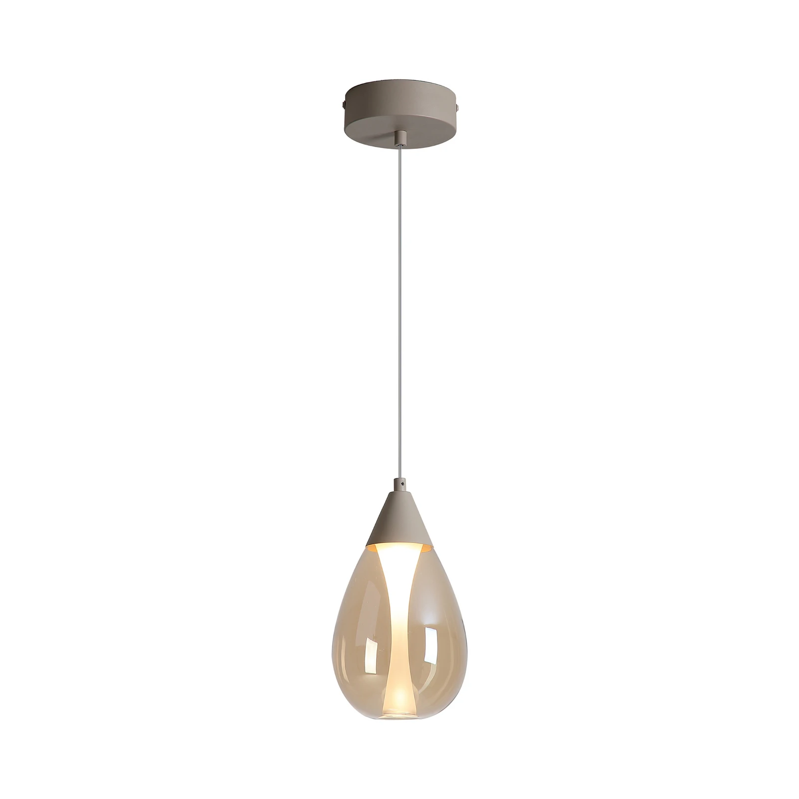 Pear LED lógó világítás, 1 izzós, bézs, borostyánszínű üveg, 3 000 K
