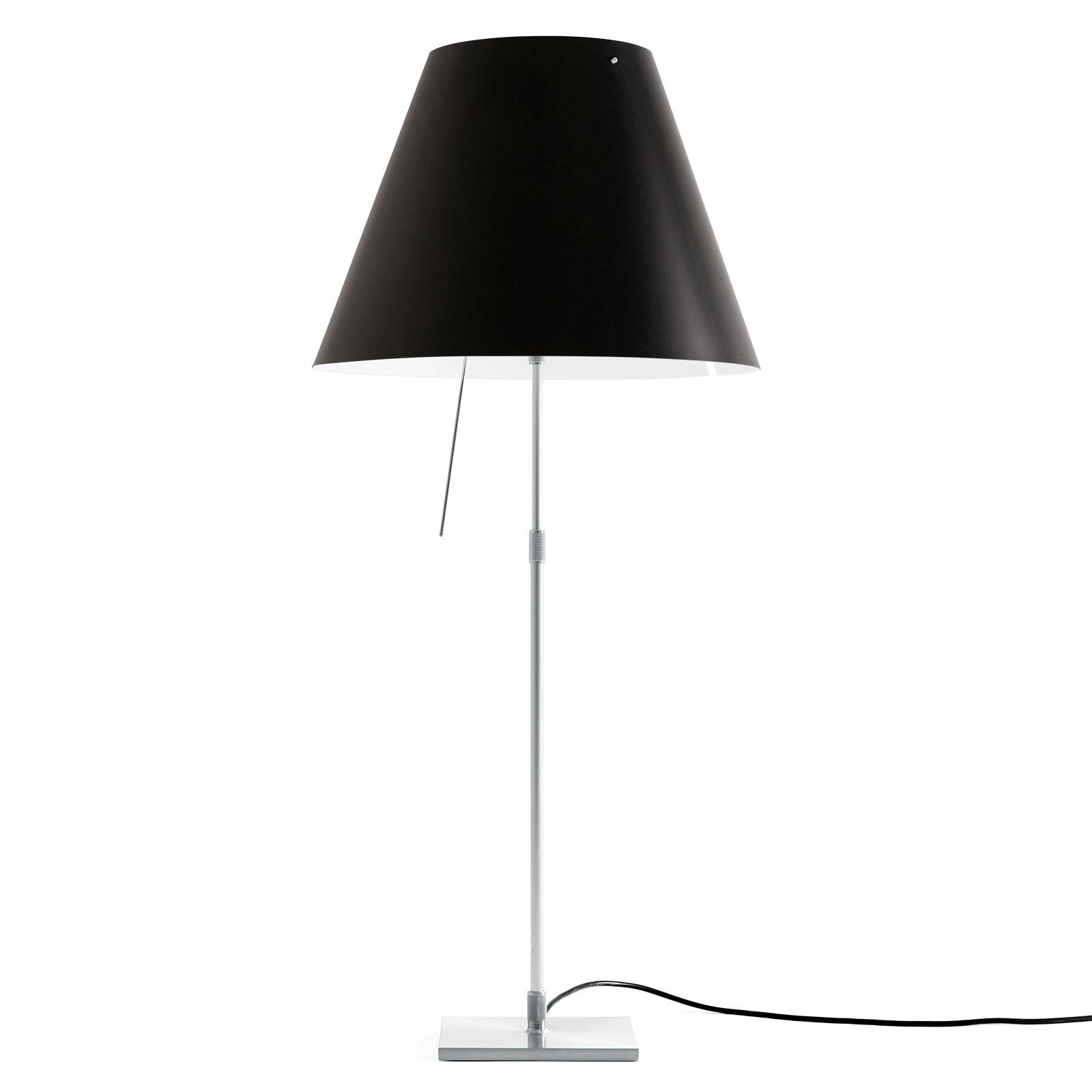 Luceplan Costanza table lamp D13i aluminium/black, for Living / Dining Room, aluminium, polycarbonate, E27, 140 W, energy efficiency: A++, H: 110 cm