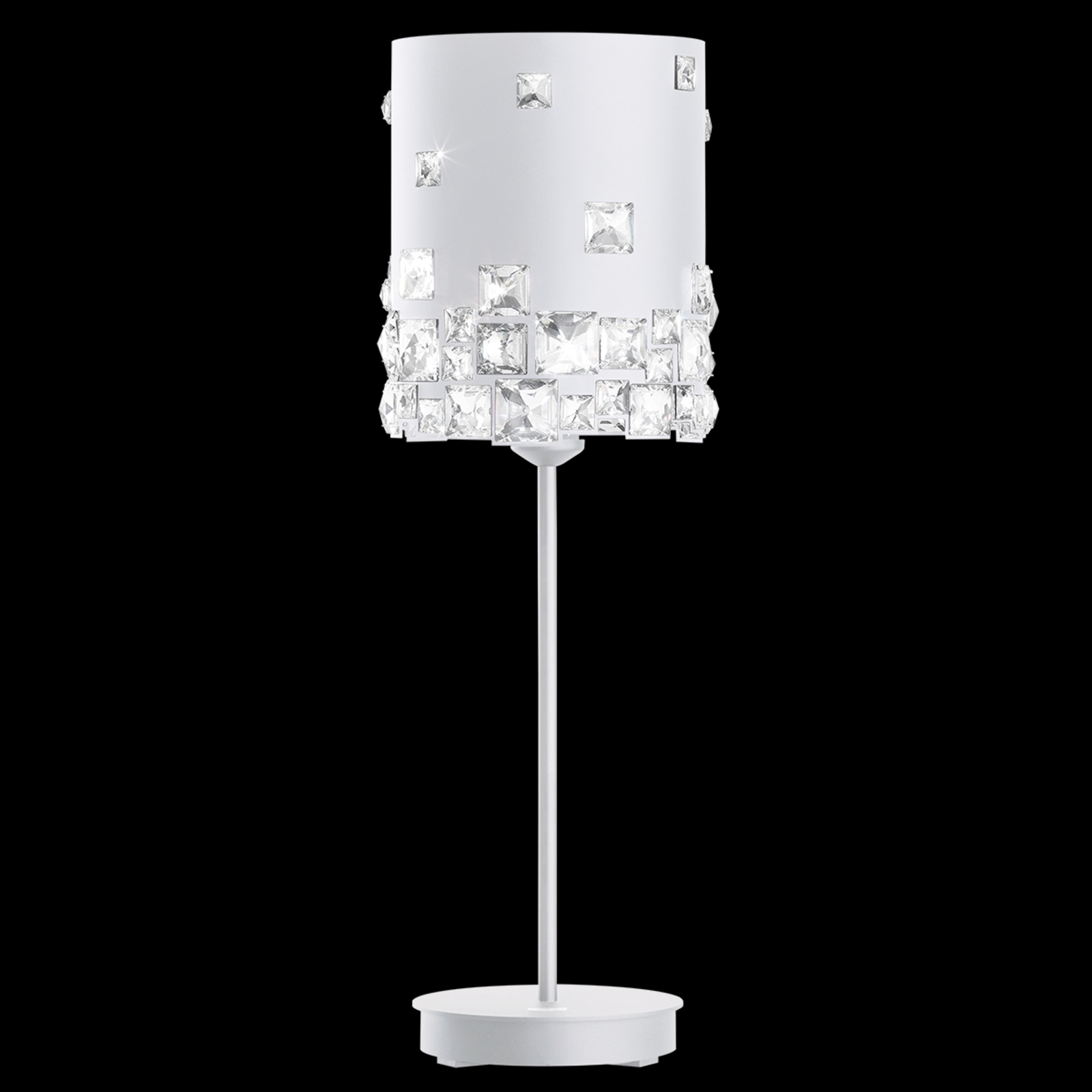 Swarovski White table lamp Mosaix with crystals, for Living / Dining Room, metal, crystal, E27, 75 W, energy efficiency: A++, H: 66 cm