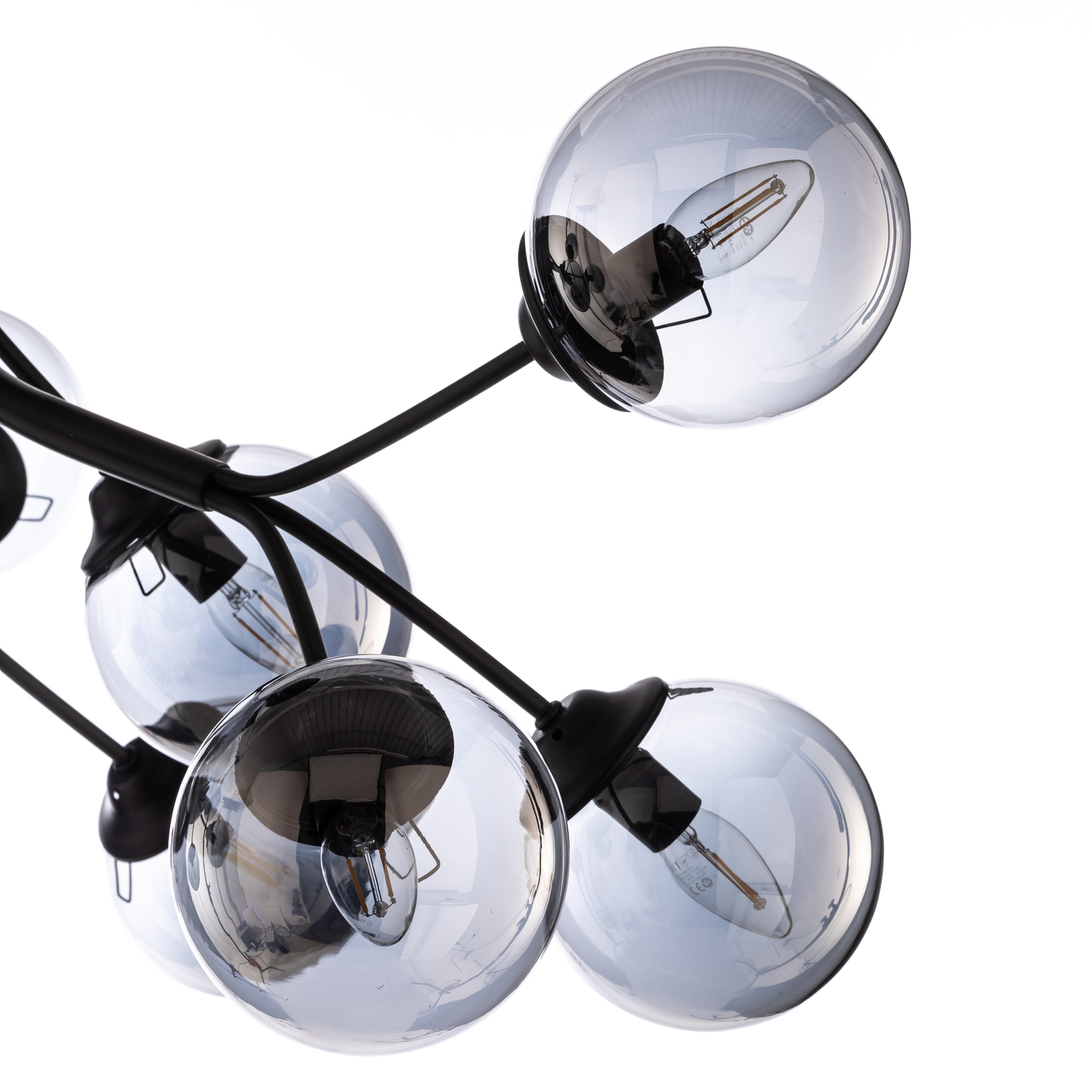 AV-4286-12-BSY ceiling light, smoked glass globes