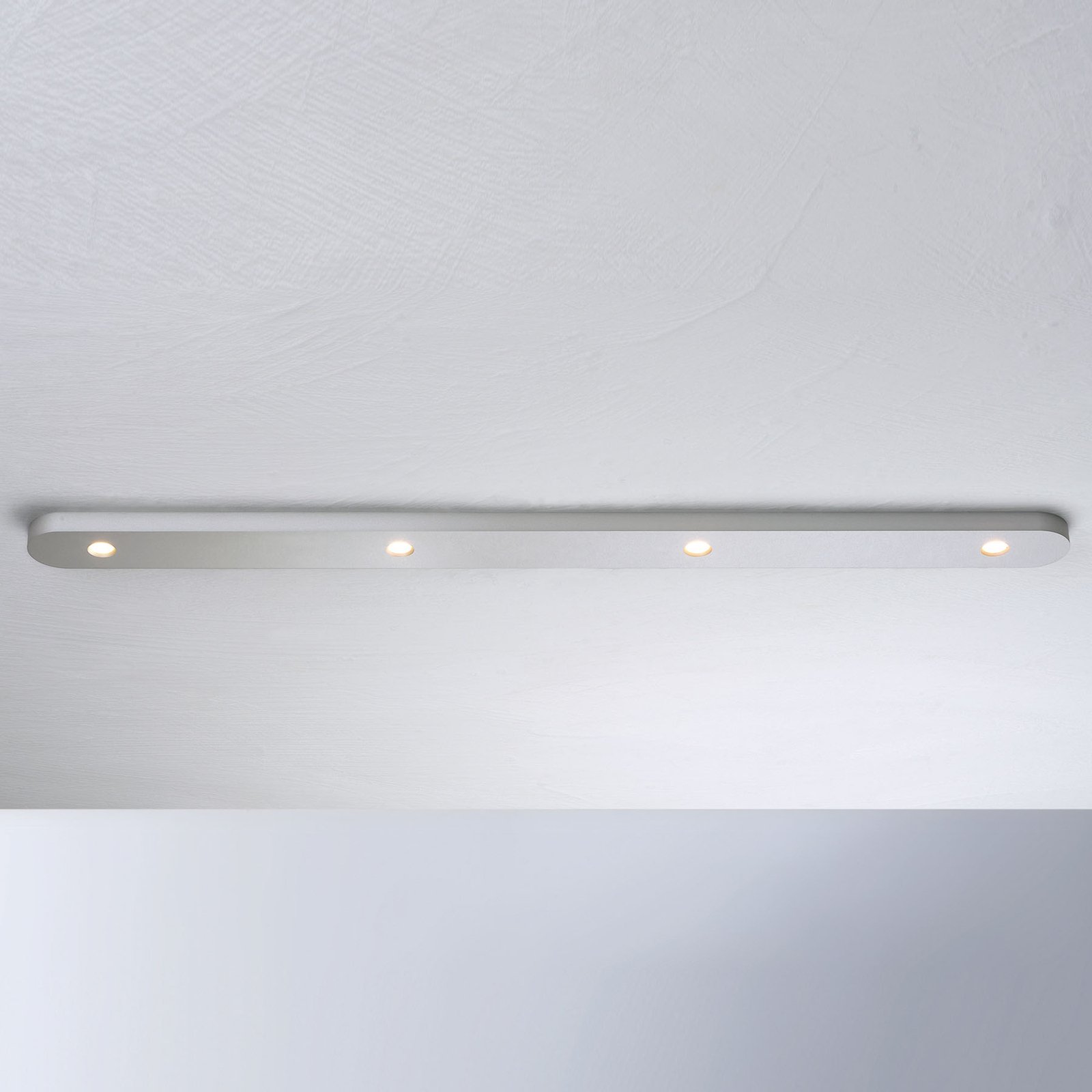 Bopp Close LED ceiling light, 4-bulb, aluminium