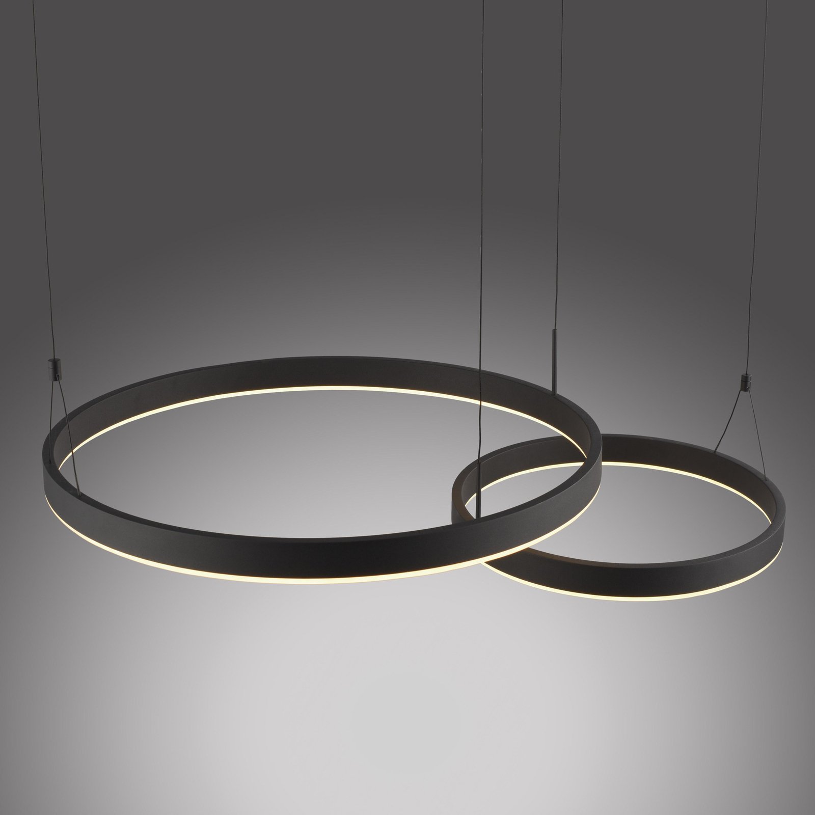 Paul Neuhaus Candeeiro suspenso LED Esko, preto, comprimento 90 cm