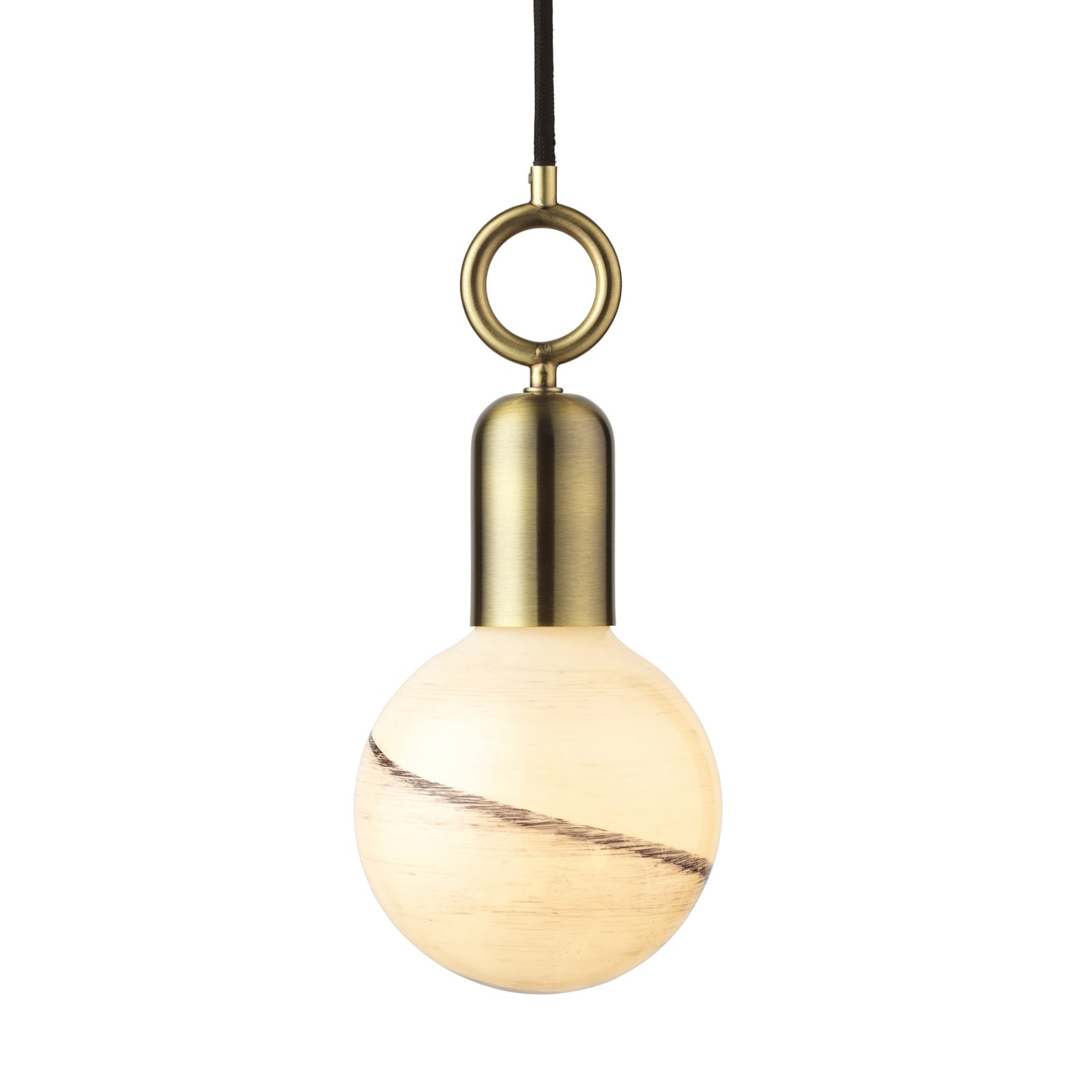Stockholm-riippuvalo, antiikkimessinki, halkaisija 5 cm, E27 - Halo Design