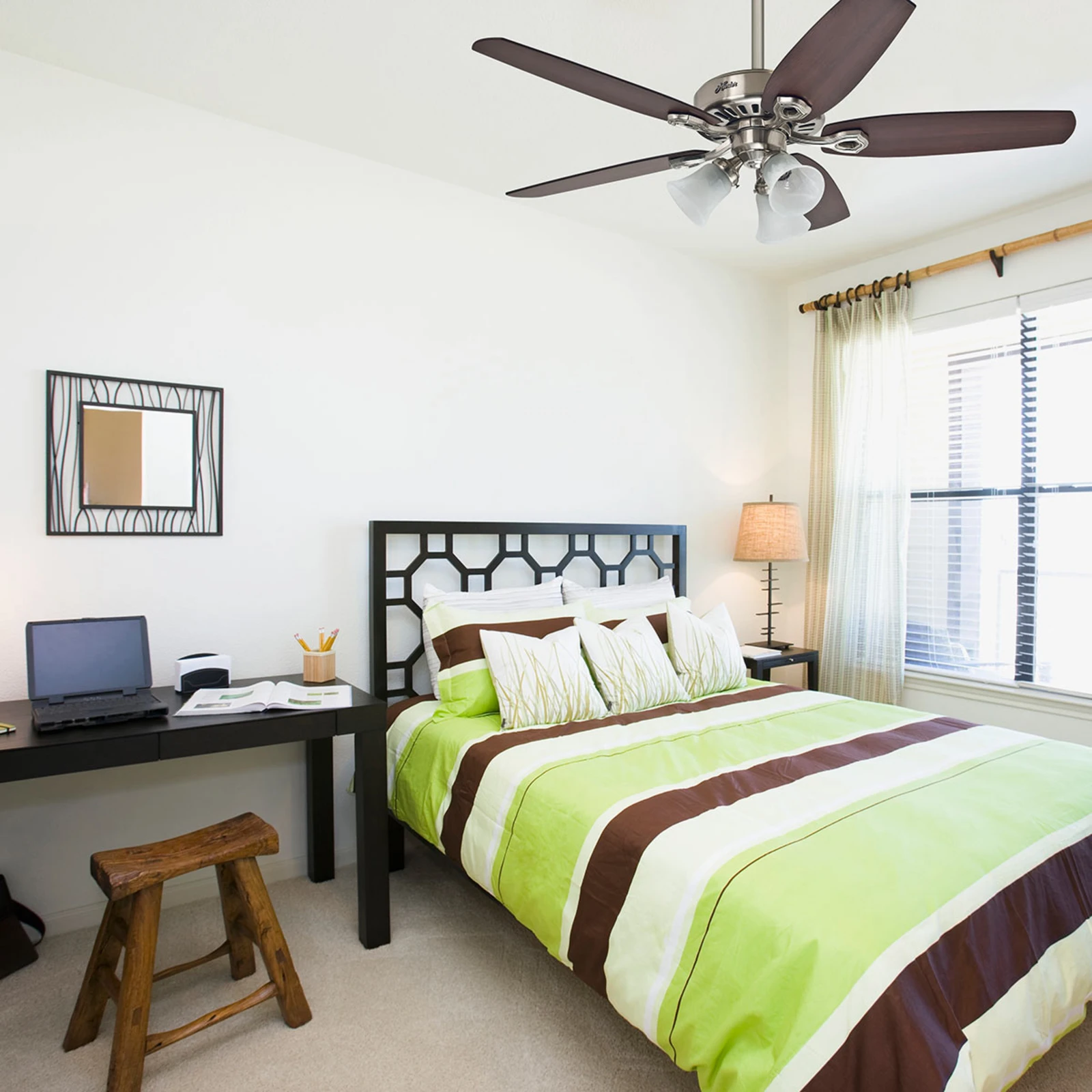 Hunter 36" Matte Black Ceiling Fan With LED Light - Renewed Model For Bedrooms & Small Spaces