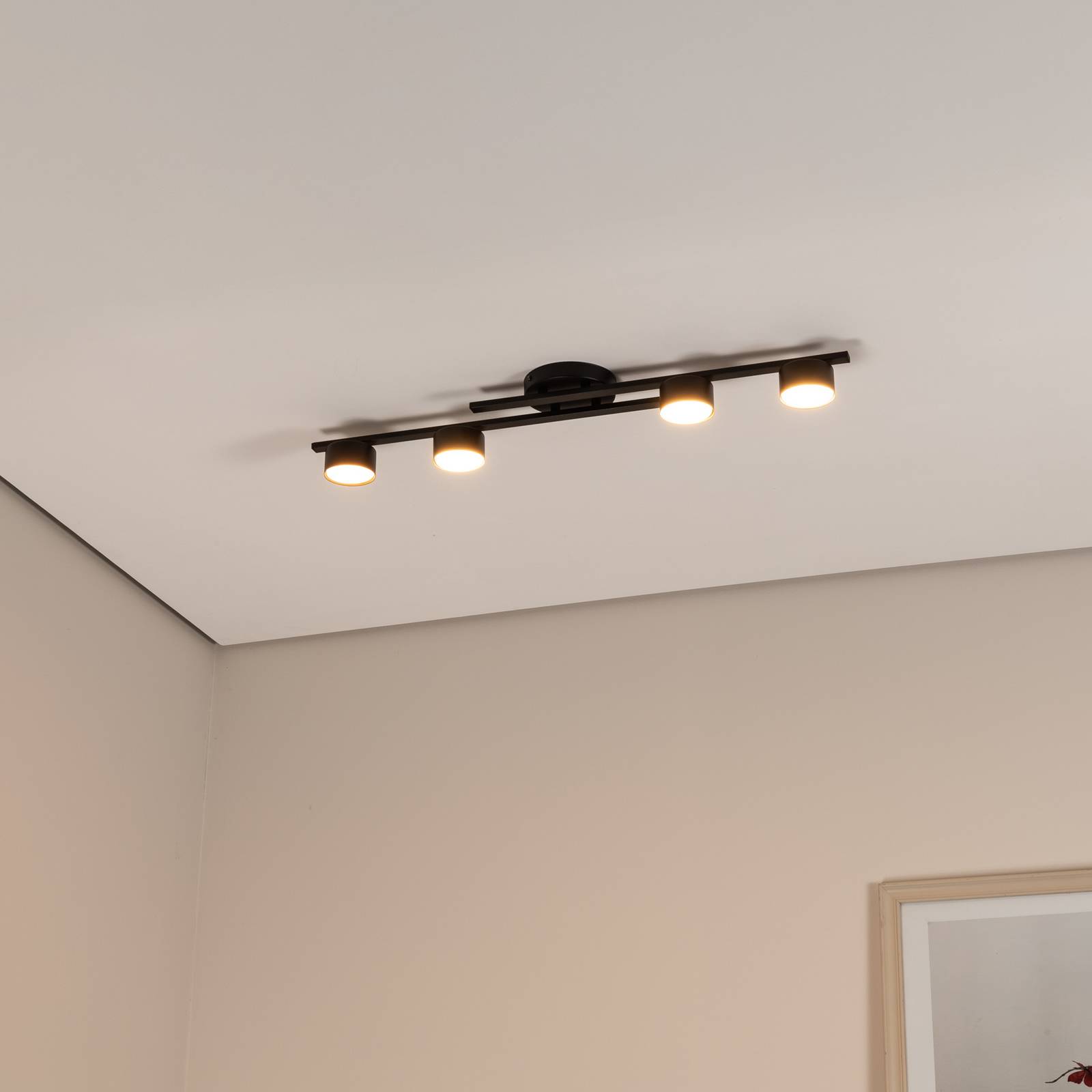 Deckenlampe Fragment, schwarz, Länge 86 cm, Metall, 4-flg. günstig online kaufen