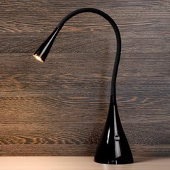 Zozy lámpara de mesa LED, negra, atenuable, brazo flexible