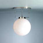 Brandt’s ceiling light, Bauhaus, nickel, 25 cm