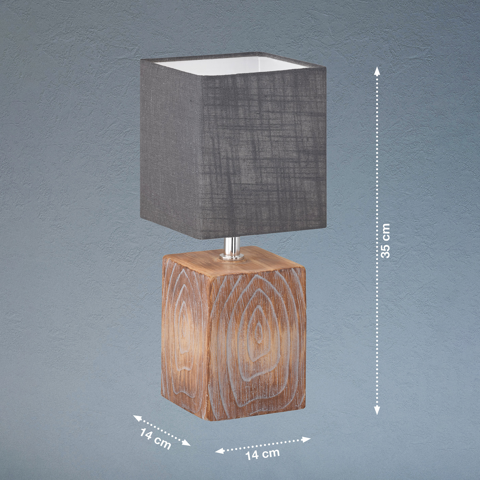Lampe de table Bronco avec abat-jour en lin hauteur 35 cm