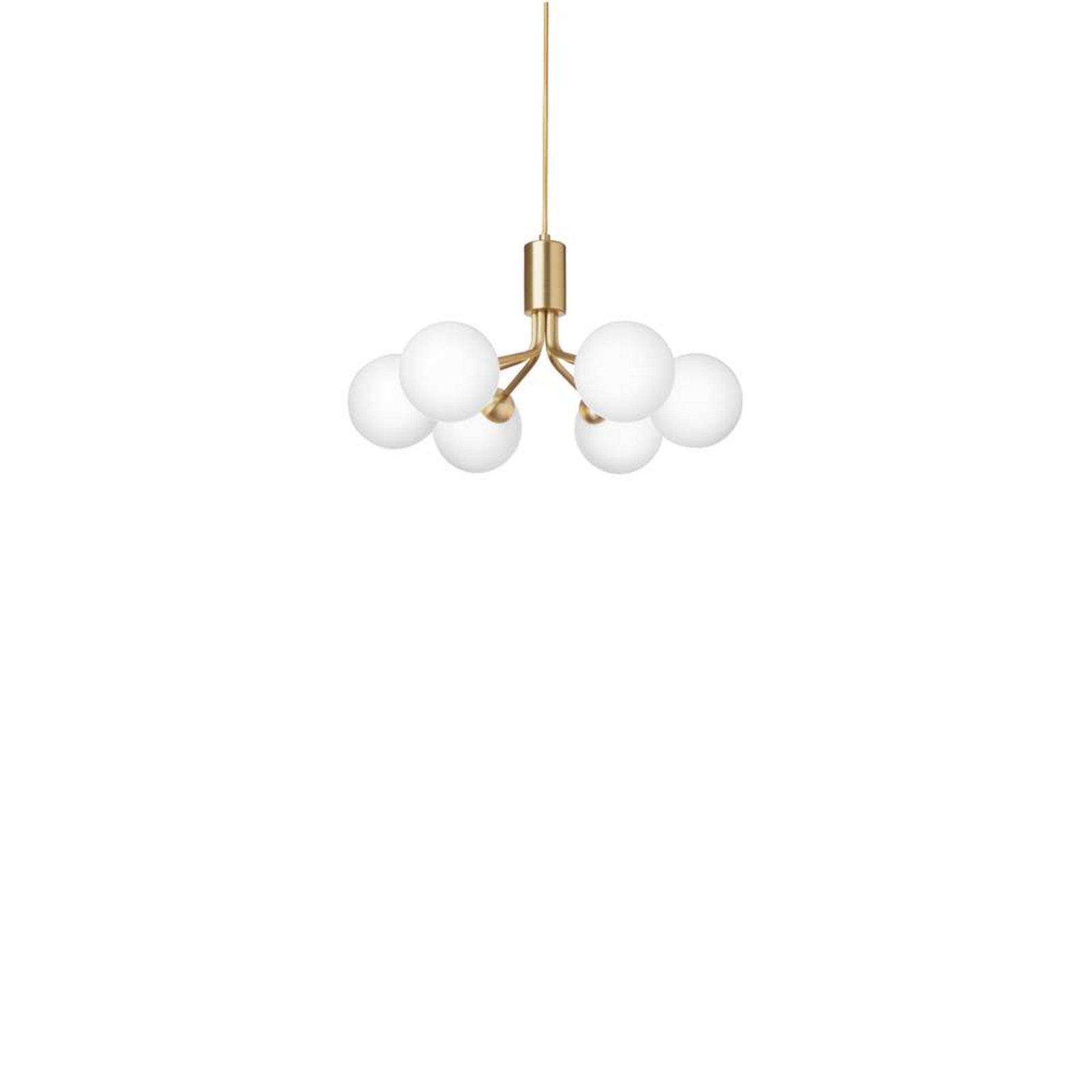 Nuura Pendelleuchte Apiales 6, Ø 50 cm, messingfarben/opal