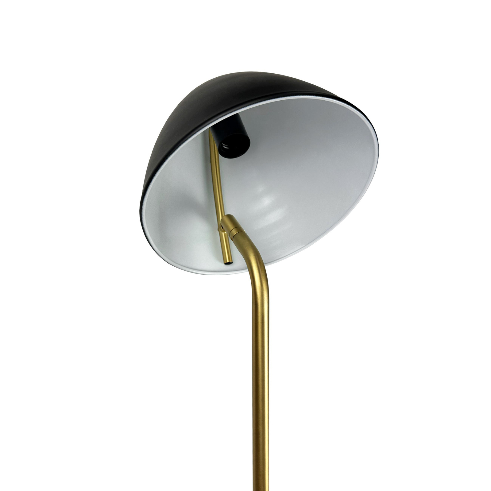 Dyberg Larsen floor lamp Oulu, black/brass, height 128 cm