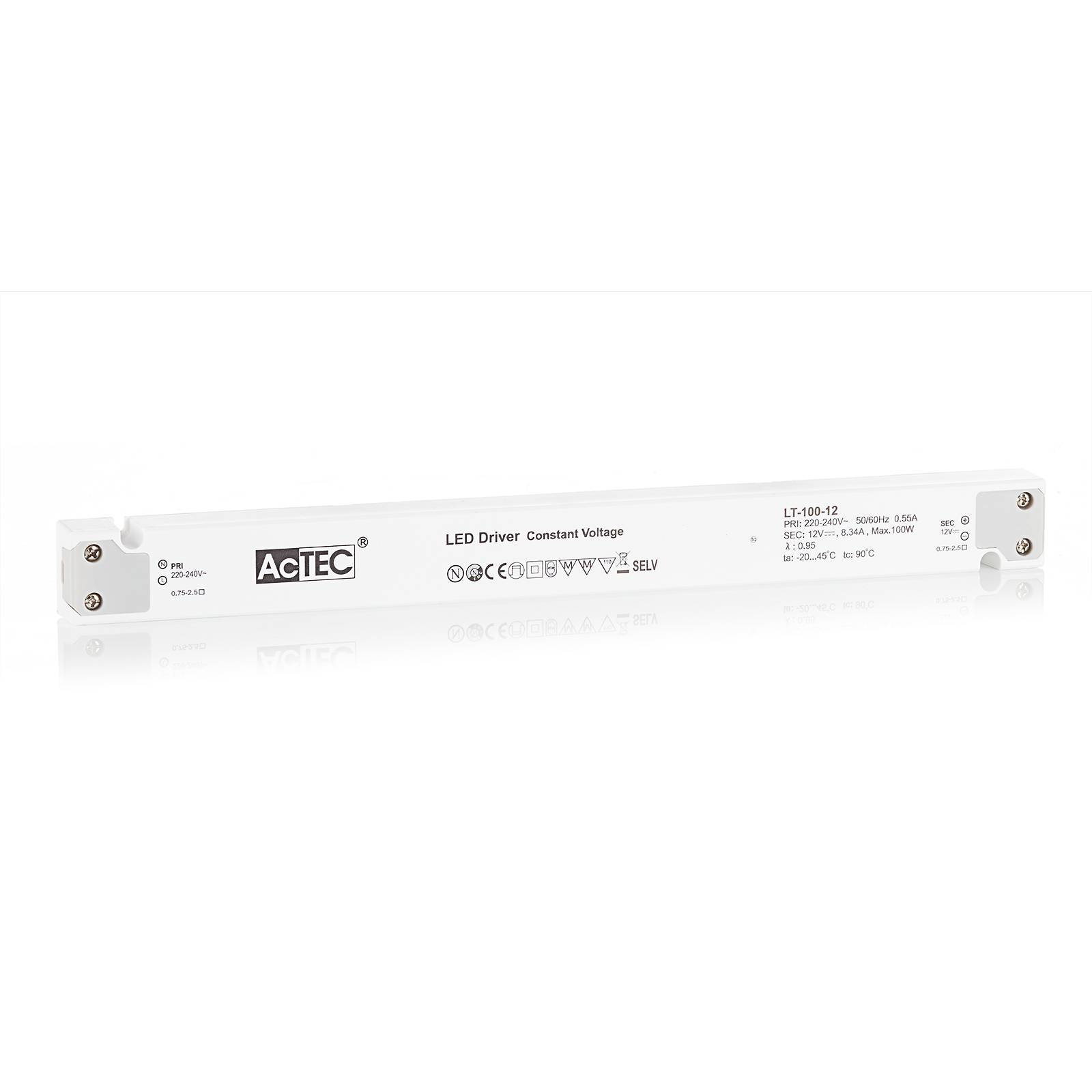 AcTEC LT LED driver CV 12 V, 100 W, plastic, L: 31.2 cm, W: 3 cm, H: 1.82 cm