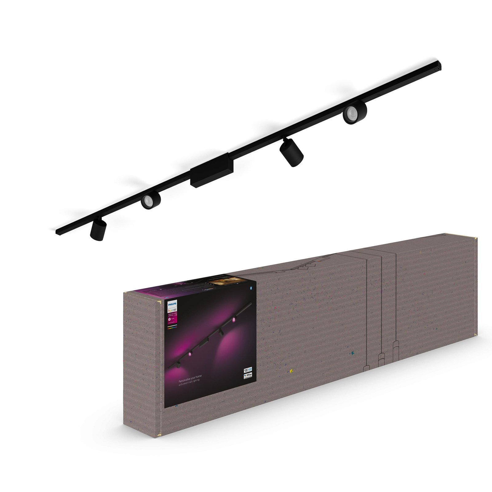 Perifo Schienensystem 4x Spots schwarz - Philips Hue