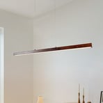 Lucande LED-riippvalgustid Nihalo, pähkel, 122 cm, dimmeriga, CCT