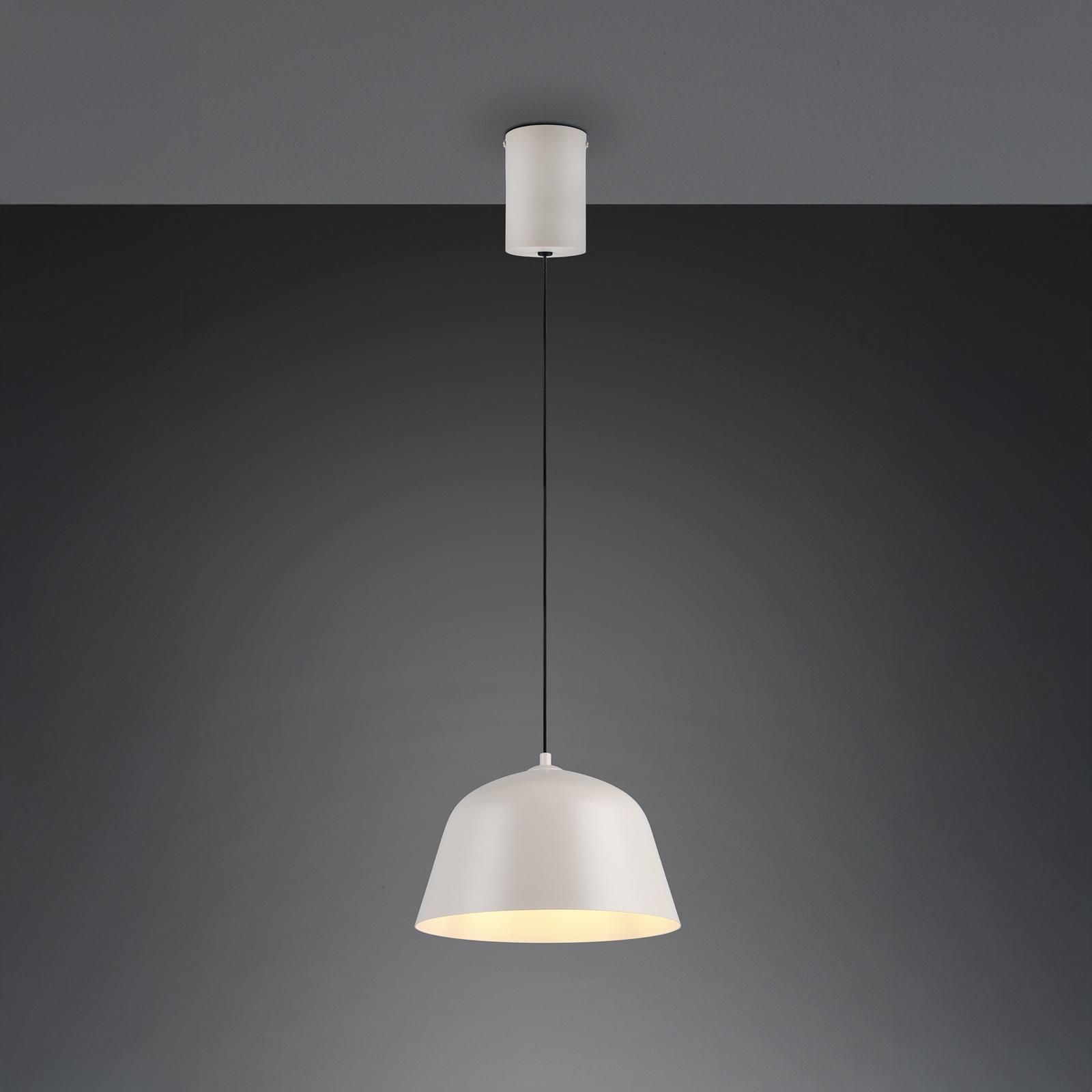 Hanglamp Tova, lichtgrijs, Ø 30 cm, metaal, E27