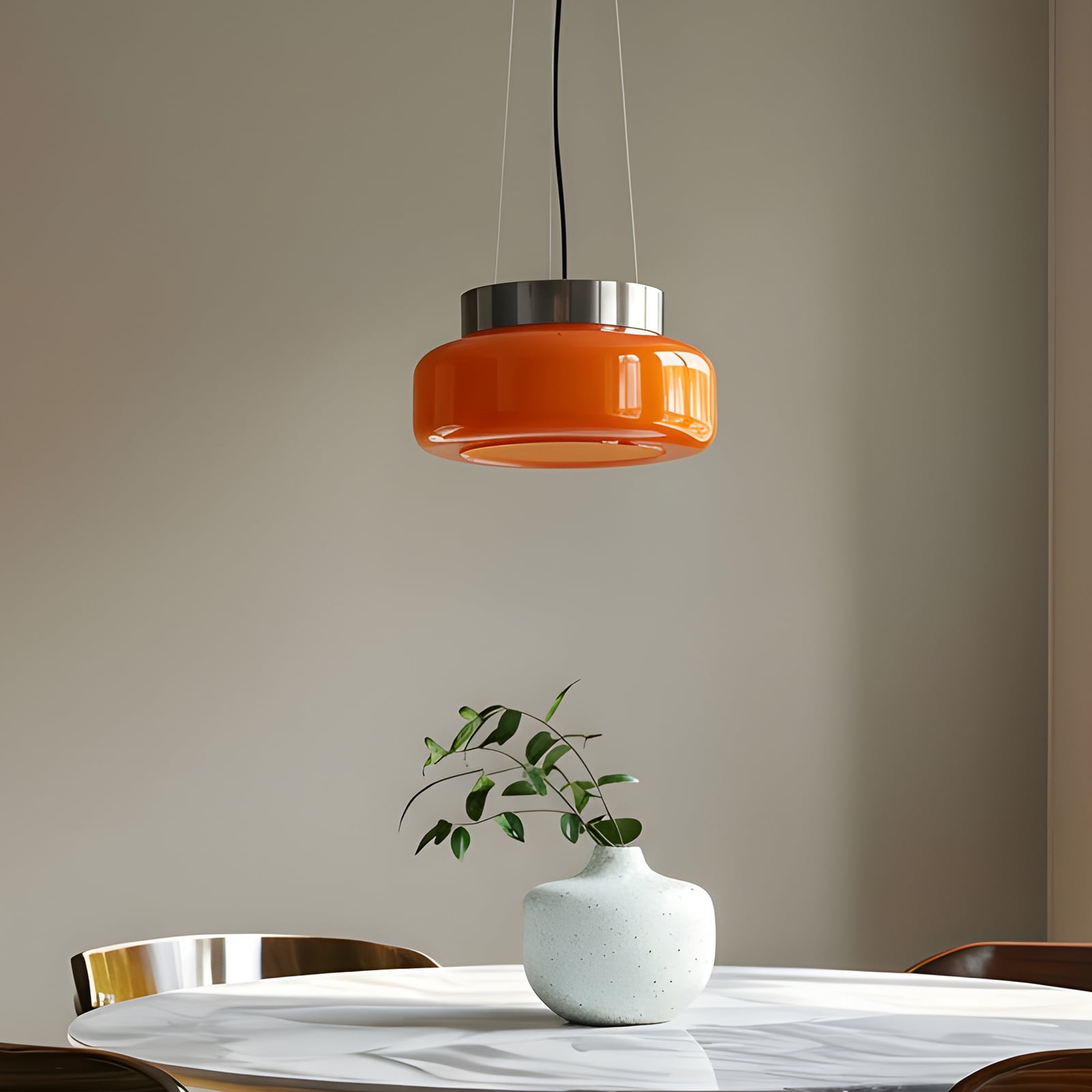 Viseća lampa BonBon, narančasta, Ø 25 cm, staklo - Aldex