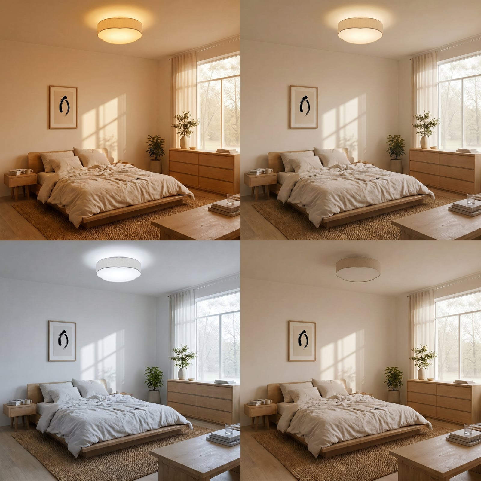 Lindby LED-kattovalaisin Winona, Cord, 48 cm, kermanvärinen, CCT Lindby LED-kattovalaisin Winona, Cord, 48 cm, kermanvärinen, CCT