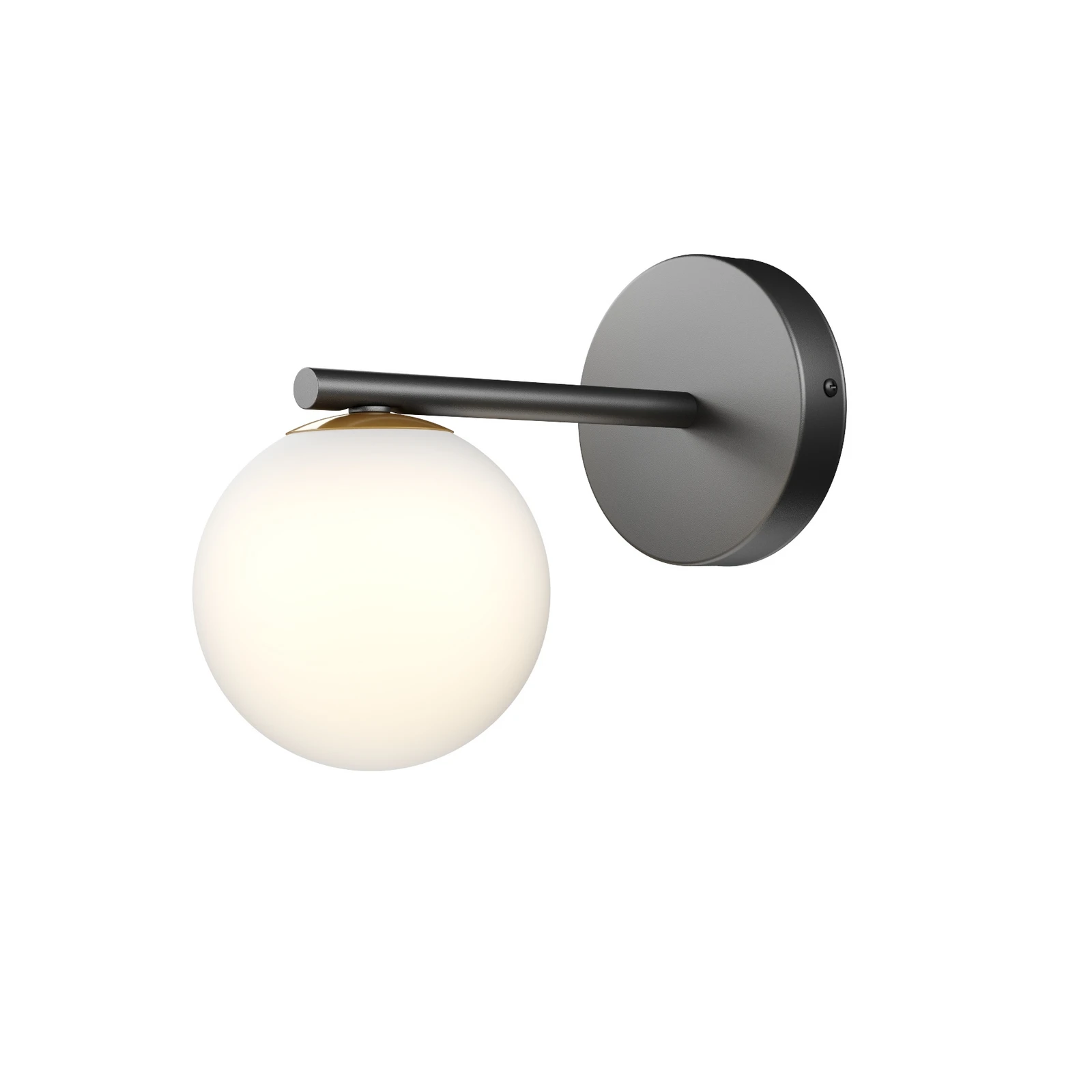 Applique Gama in nero con sfera in vetro