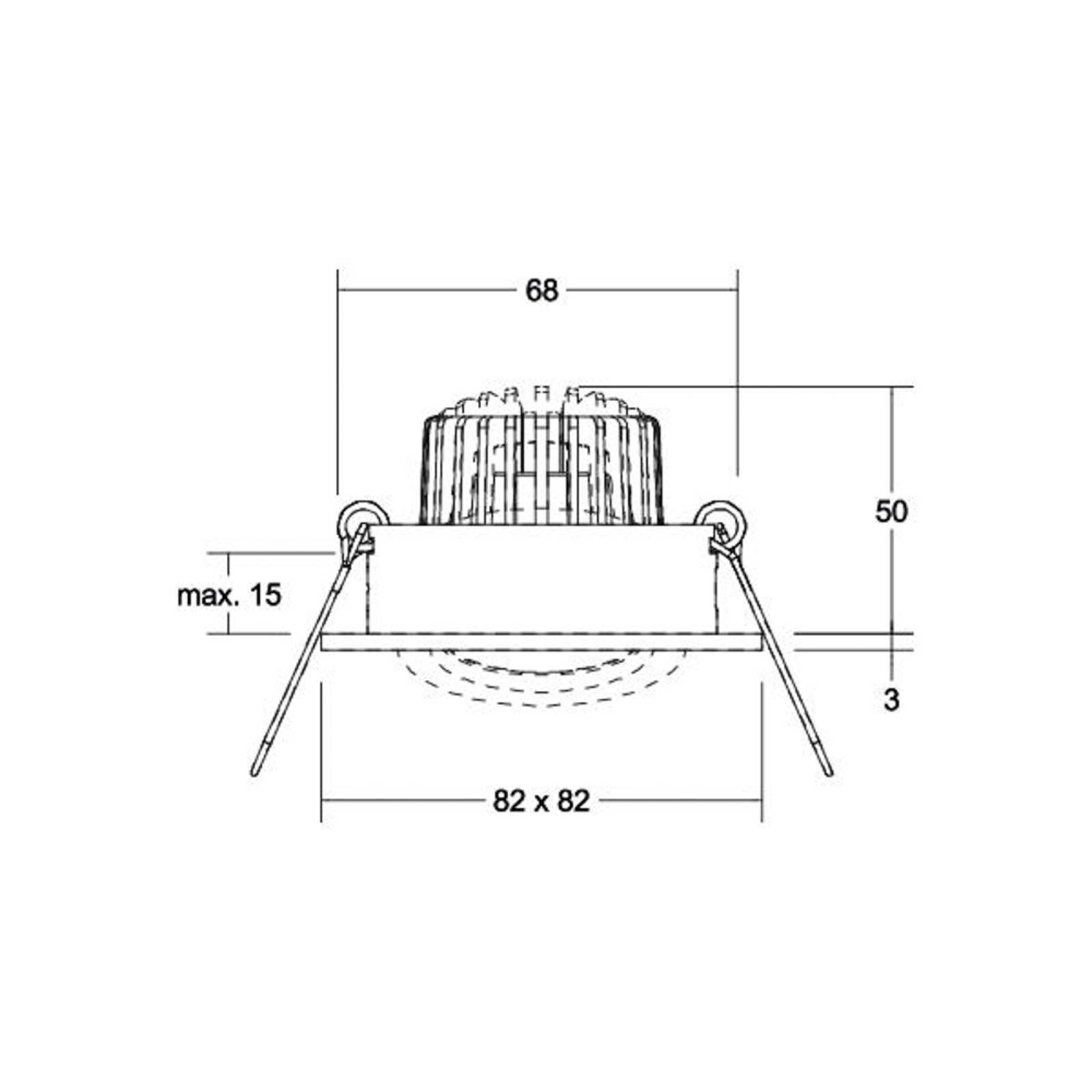 BRUMBERG Spot encastré LED Tirrel-S intensité variable RC aluminium mat