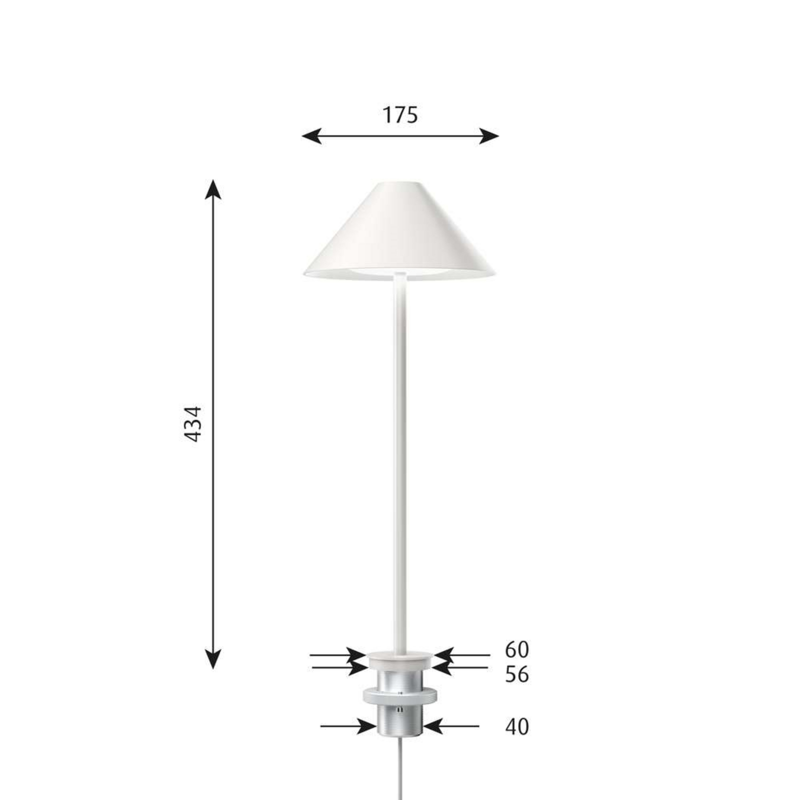 Keglen 175 LED Tischleuchte w/Pin Dim-to-Warm White - Louis Poulsen