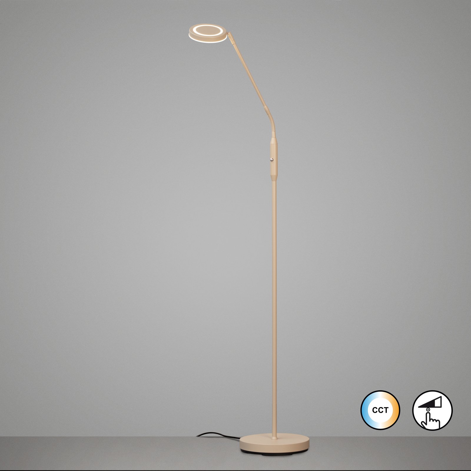 LED-Stehlampe Sorento, Höhe 138 cm, sandfarben, Metall, CCT