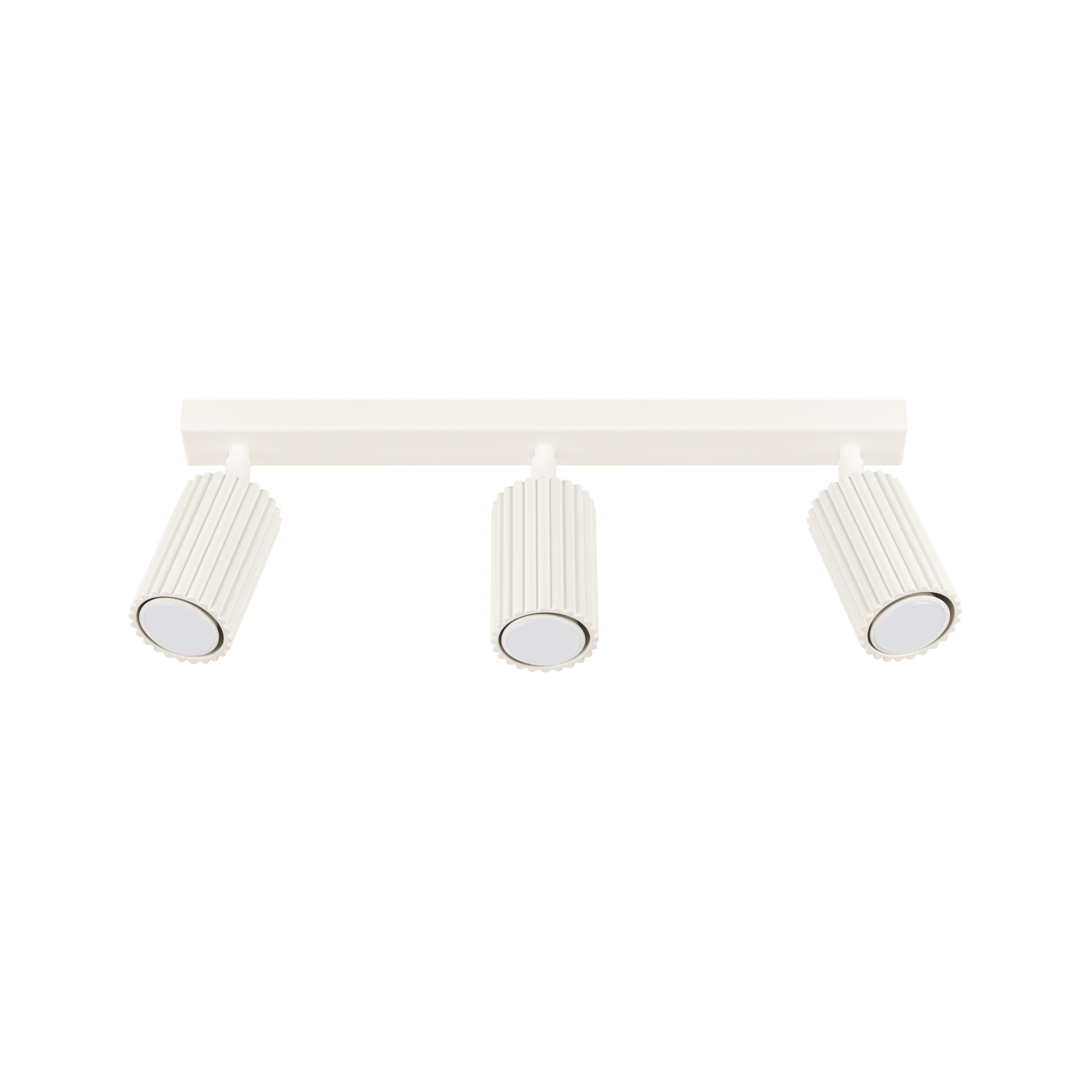 Carbon downlight, beige, length 45 cm, aluminium, 3-bulb.