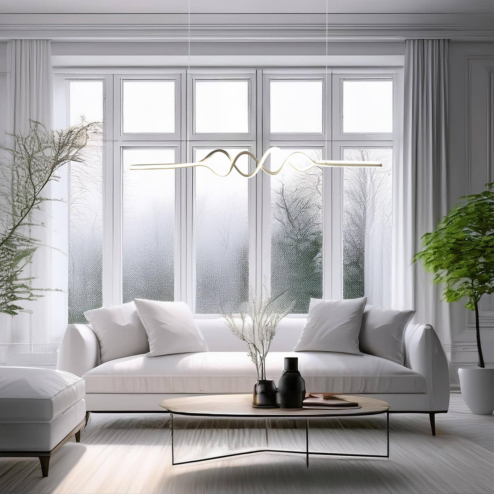 LED-Hängeleuchte Ancona, Metall, gold/schwarz, 4.000 K günstig online kaufen