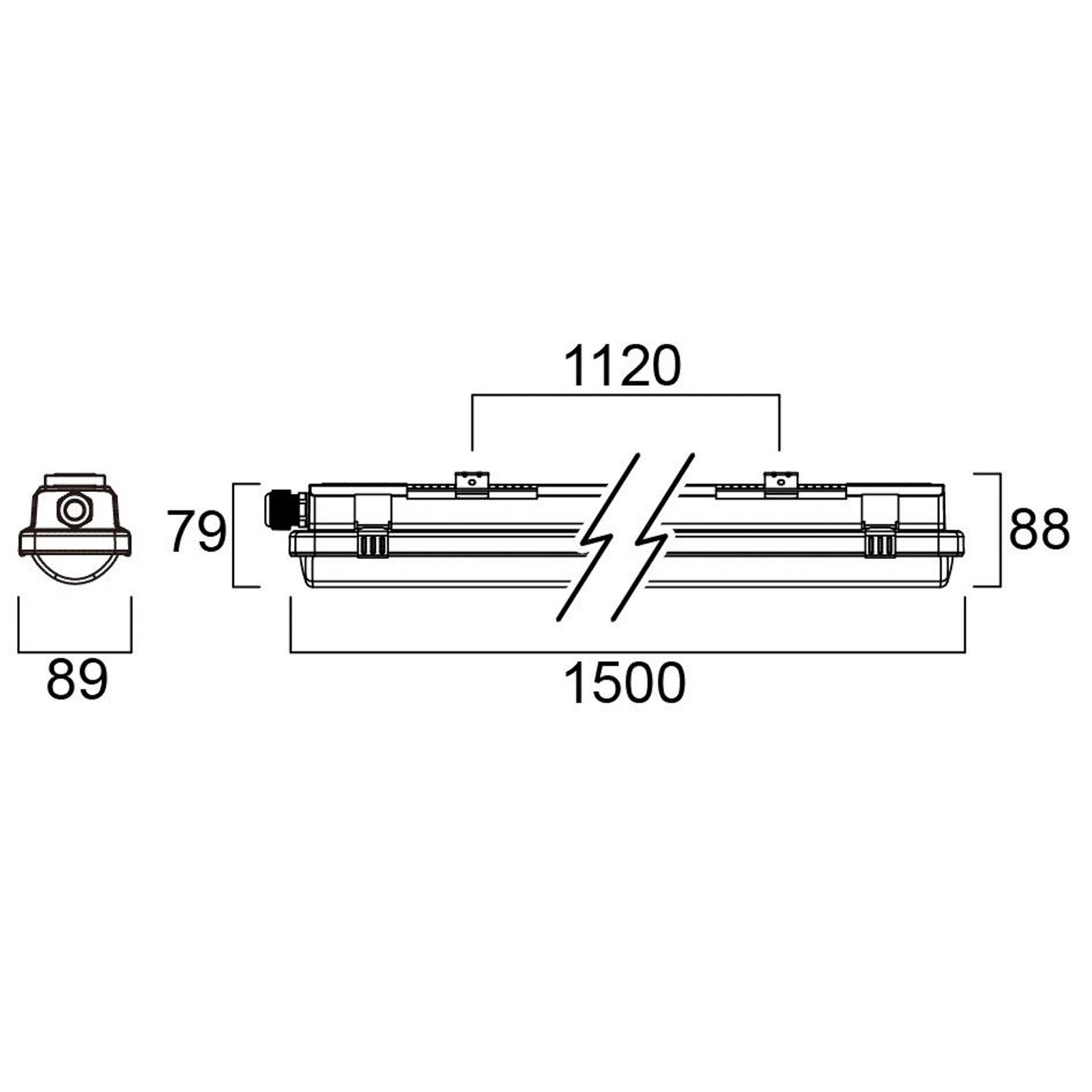 Sylvania Resisto 1500 vådrumsarmatur, 30W, 840, HF-sensor