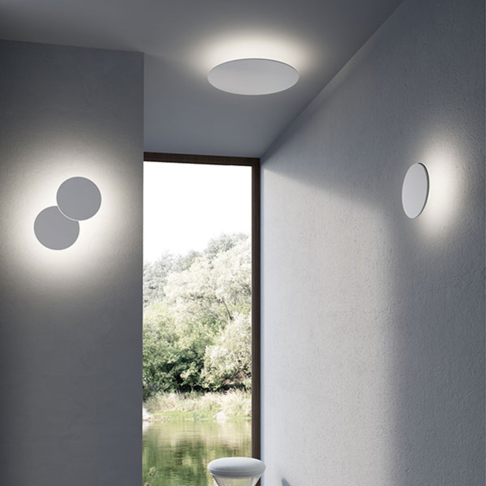 Collide H2 LED nástenné svetlo, biele, 3 000 K – Rotaliana