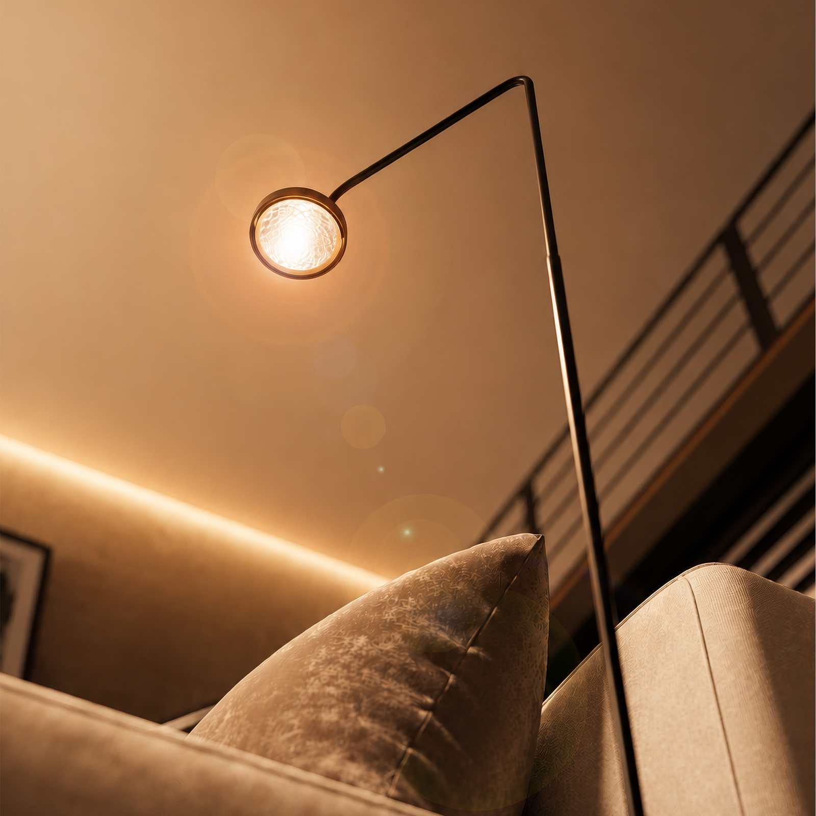 Lampa stojąca LED Nivo, czarna, wysokość 120 cm, ściemniacz 50° – Sigor